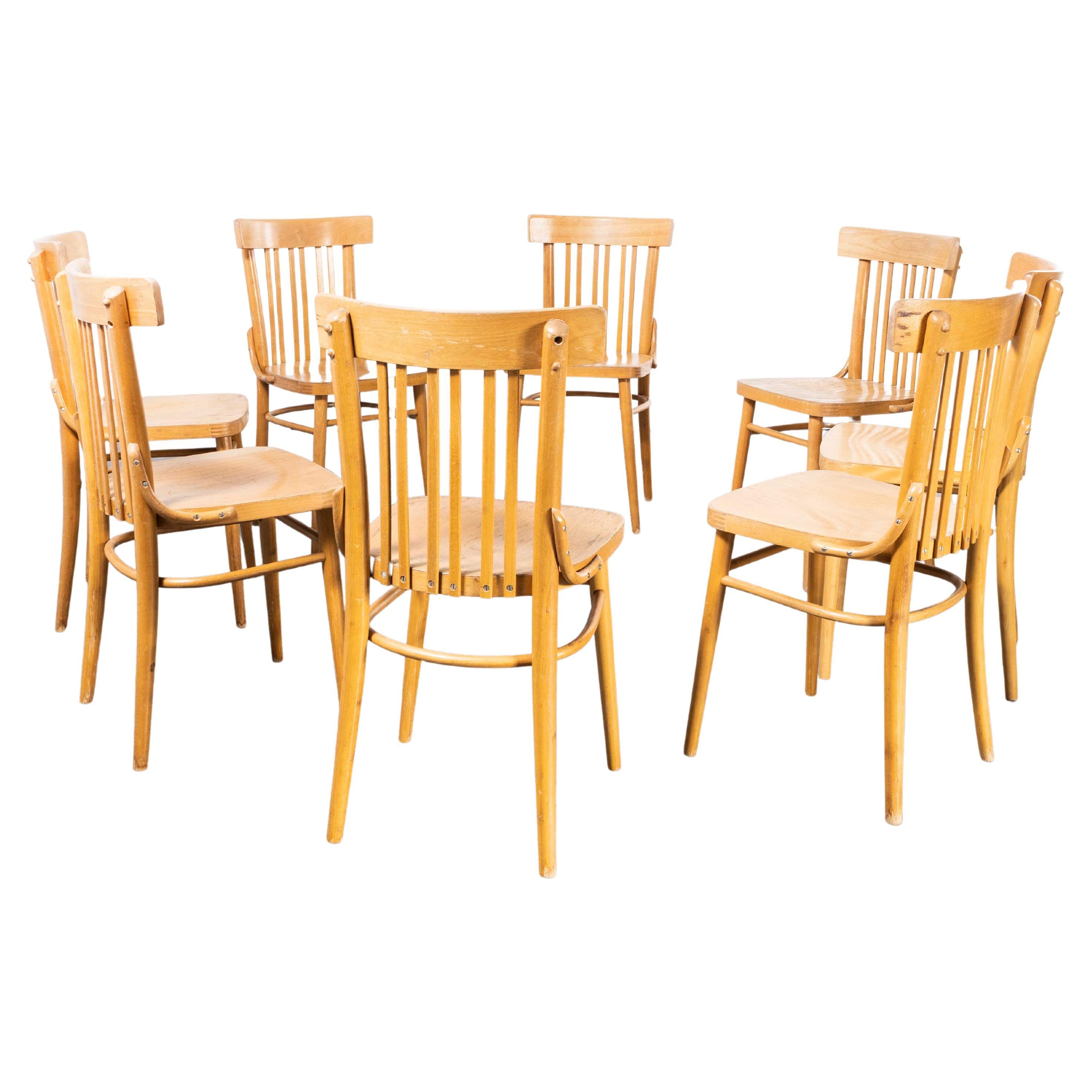 1960’s Straight Back Bentwood Dining Chair by Ton, Set of Eight For Sale