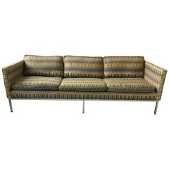 1960s Straight Back Chrome Sofa