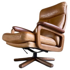 1960’s Strässle reclining leather Lounge Chair - André Vandenbeuck