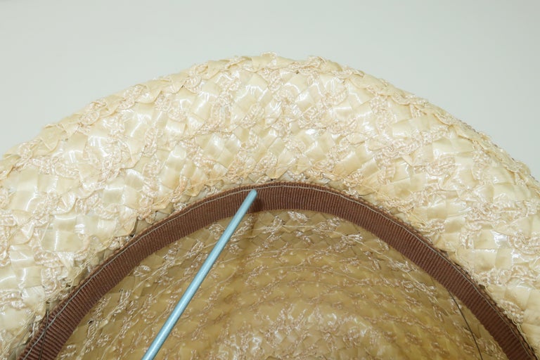 1960's Straw Fedora Style Hat For Sale 6