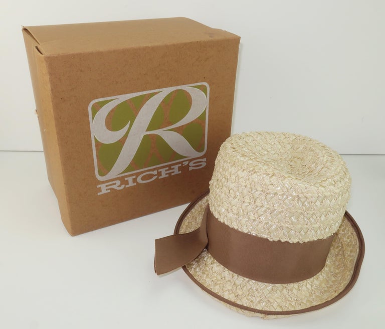 1960's Straw Fedora Style Hat For Sale 7