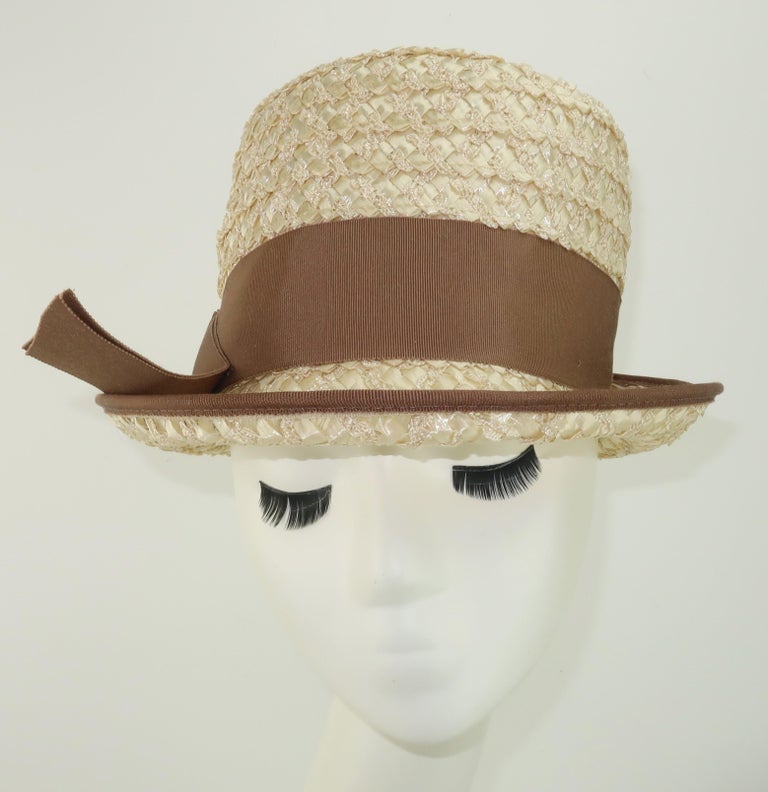 1960's Straw Fedora Style Hat For Sale 3