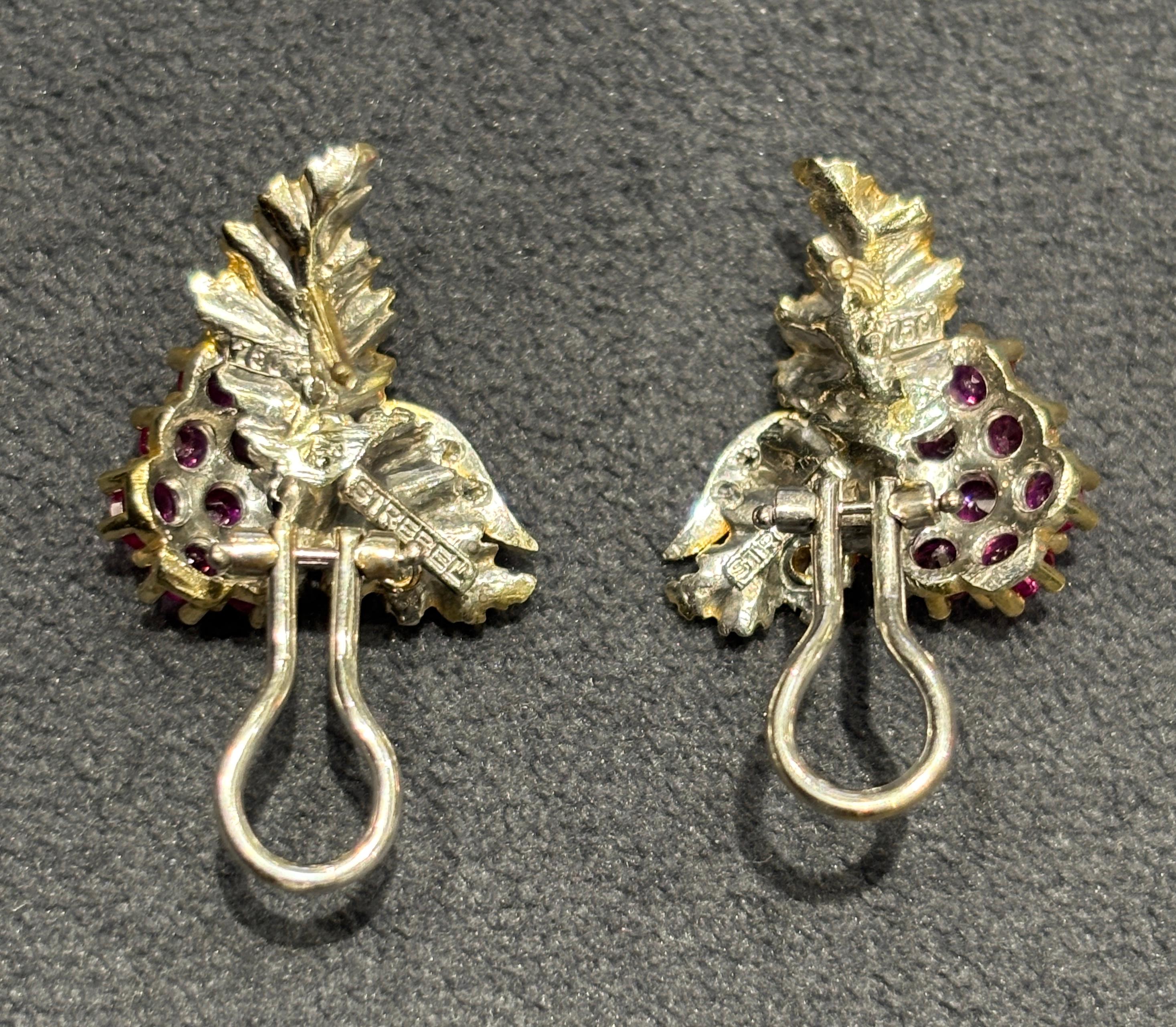 Pendientes Strebel de rubíes y diamantes de los años 60 en Bueno estado para la venta en London, GB