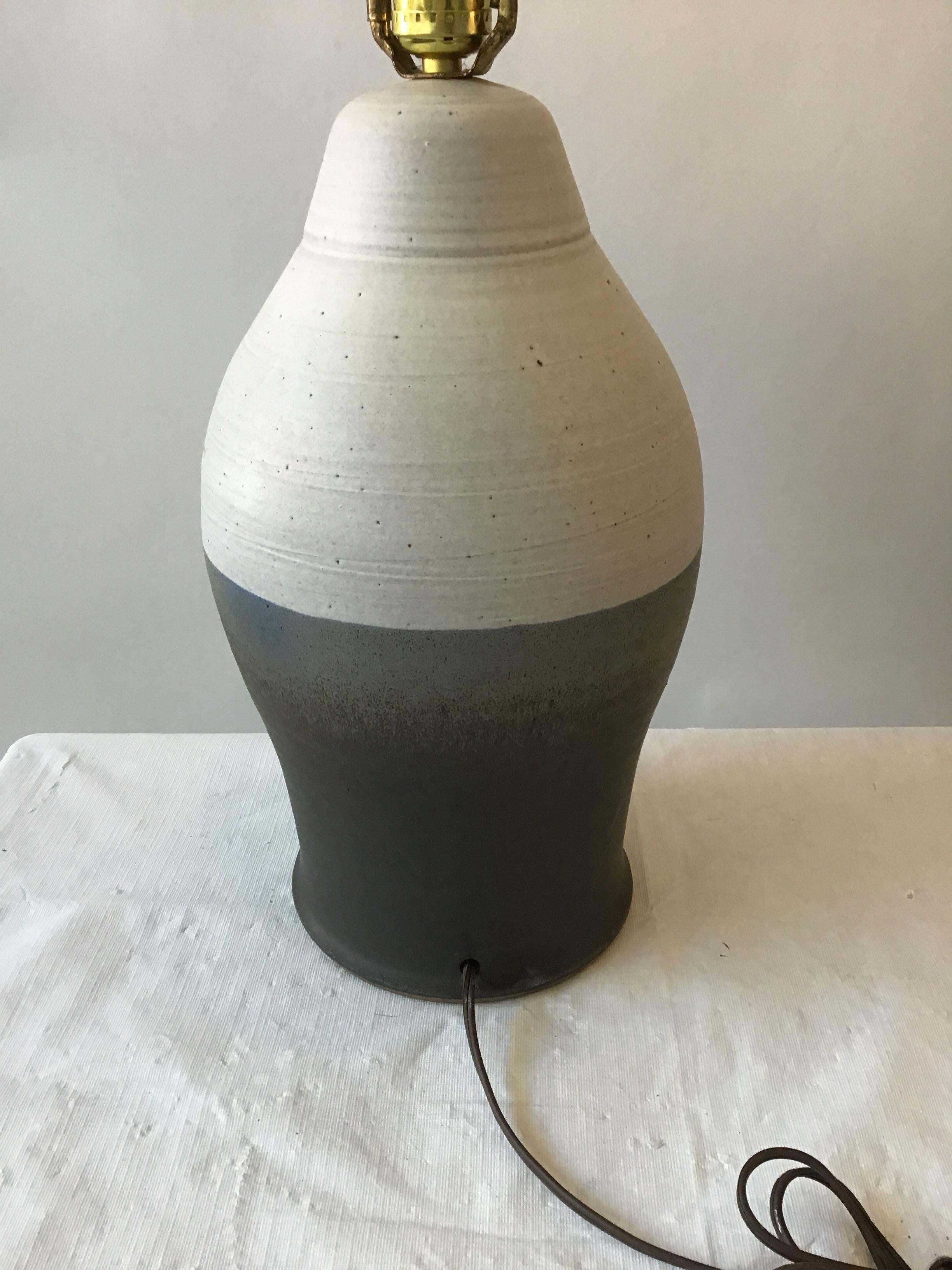1960s Striped Ceramic Lamp 2