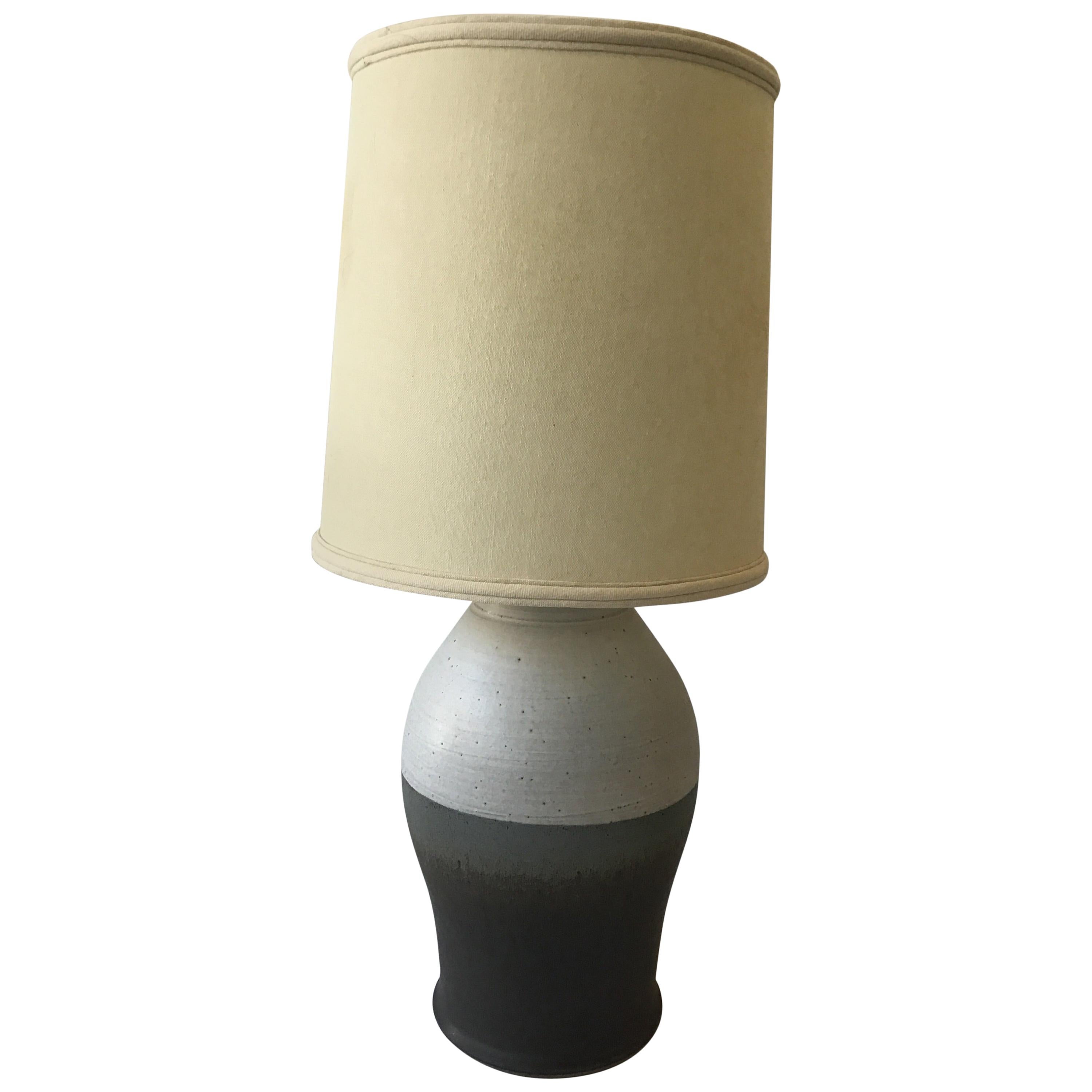 1960s Striped Ceramic Lamp