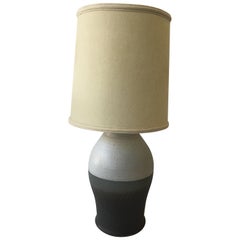 Vintage 1960s Striped Ceramic Lamp