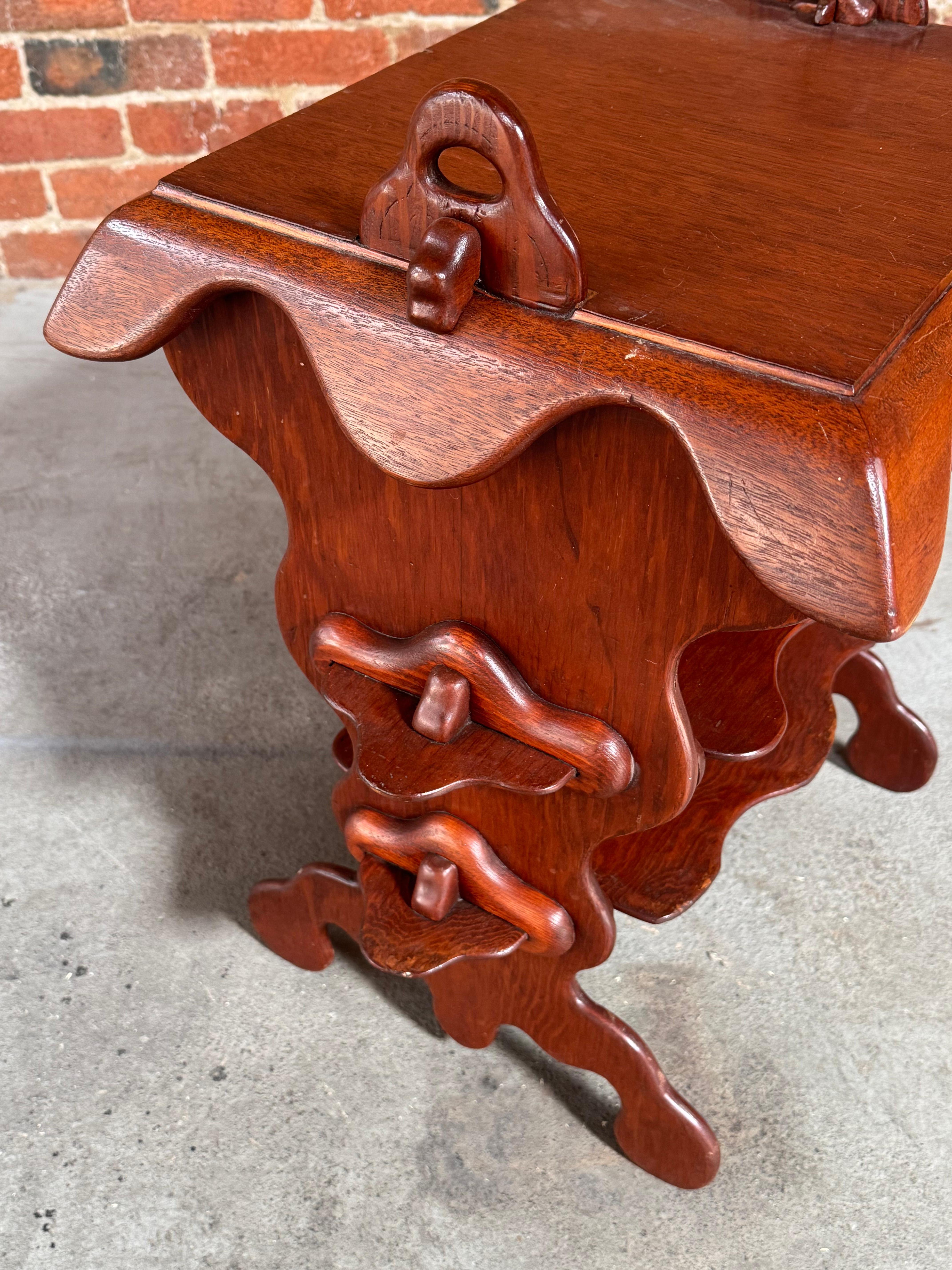 1960s Studio Craft 3 Tier Side Table Art Nouveau / Antoni Gaudi Aesthetic For Sale 3