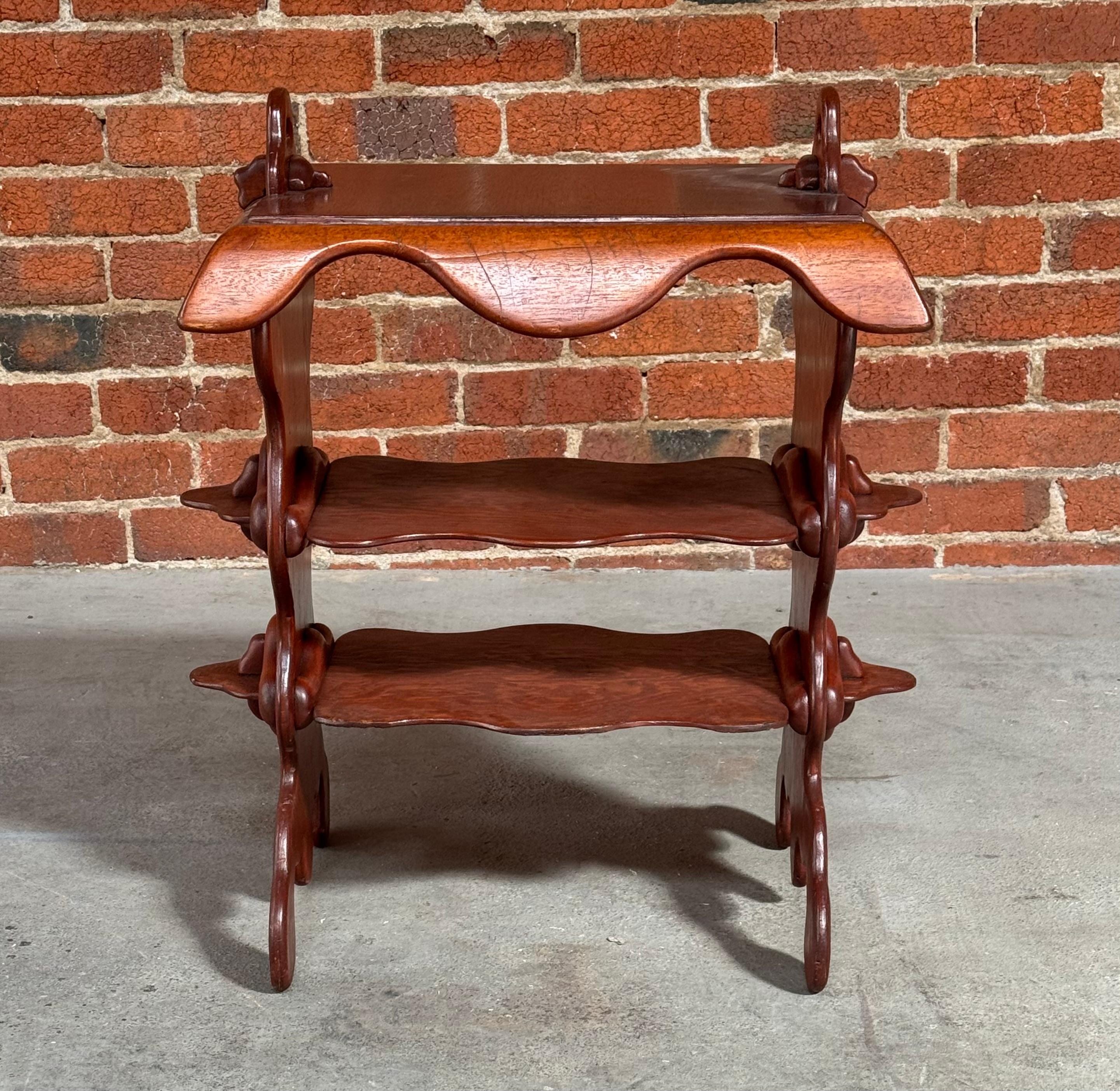 American 1960s Studio Craft 3 Tier Side Table Art Nouveau / Antoni Gaudi Aesthetic For Sale