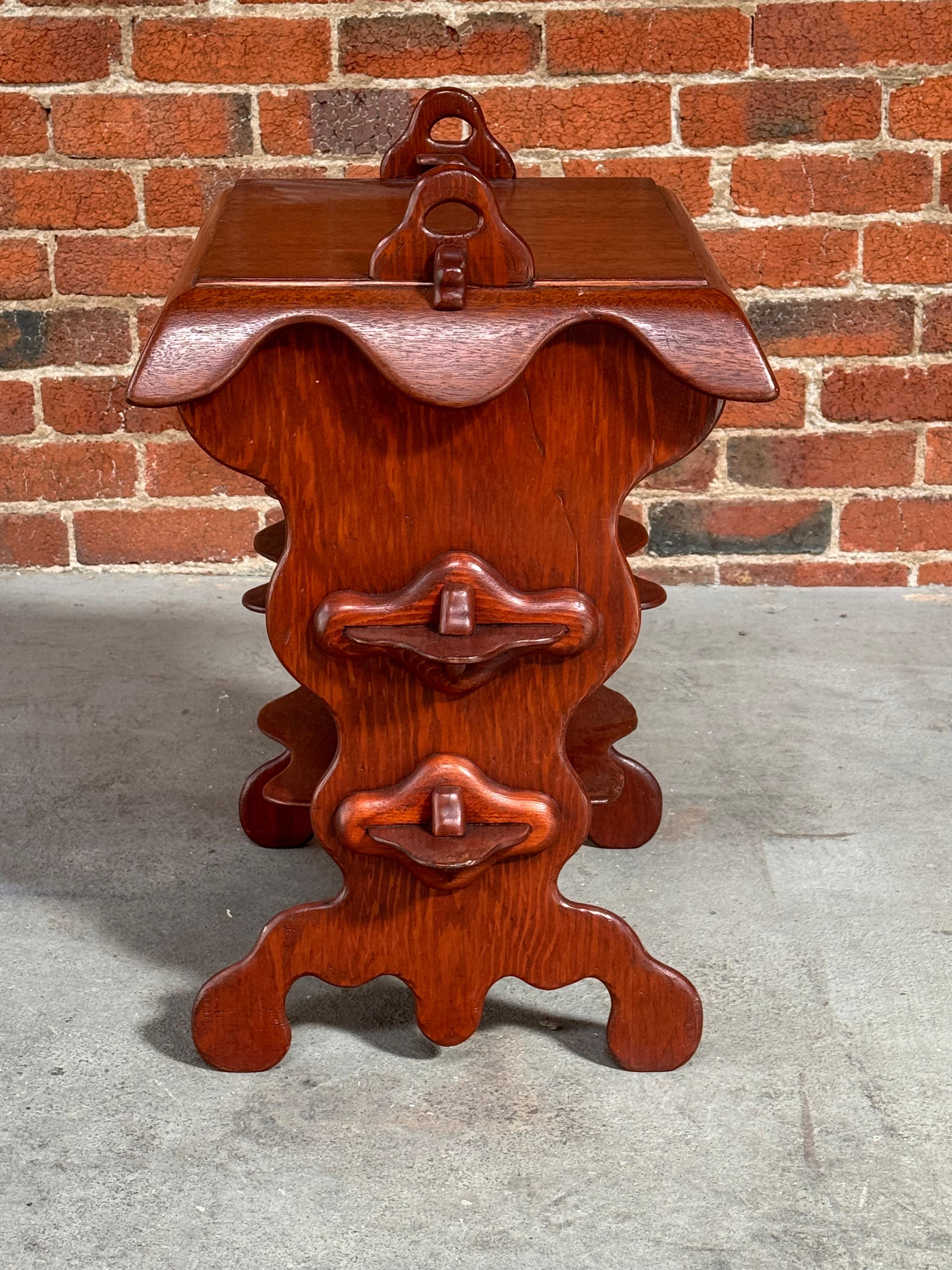 1960s Studio Craft 3 Tier Side Table Art Nouveau / Antoni Gaudi Aesthetic In Good Condition For Sale In Oakland, CA
