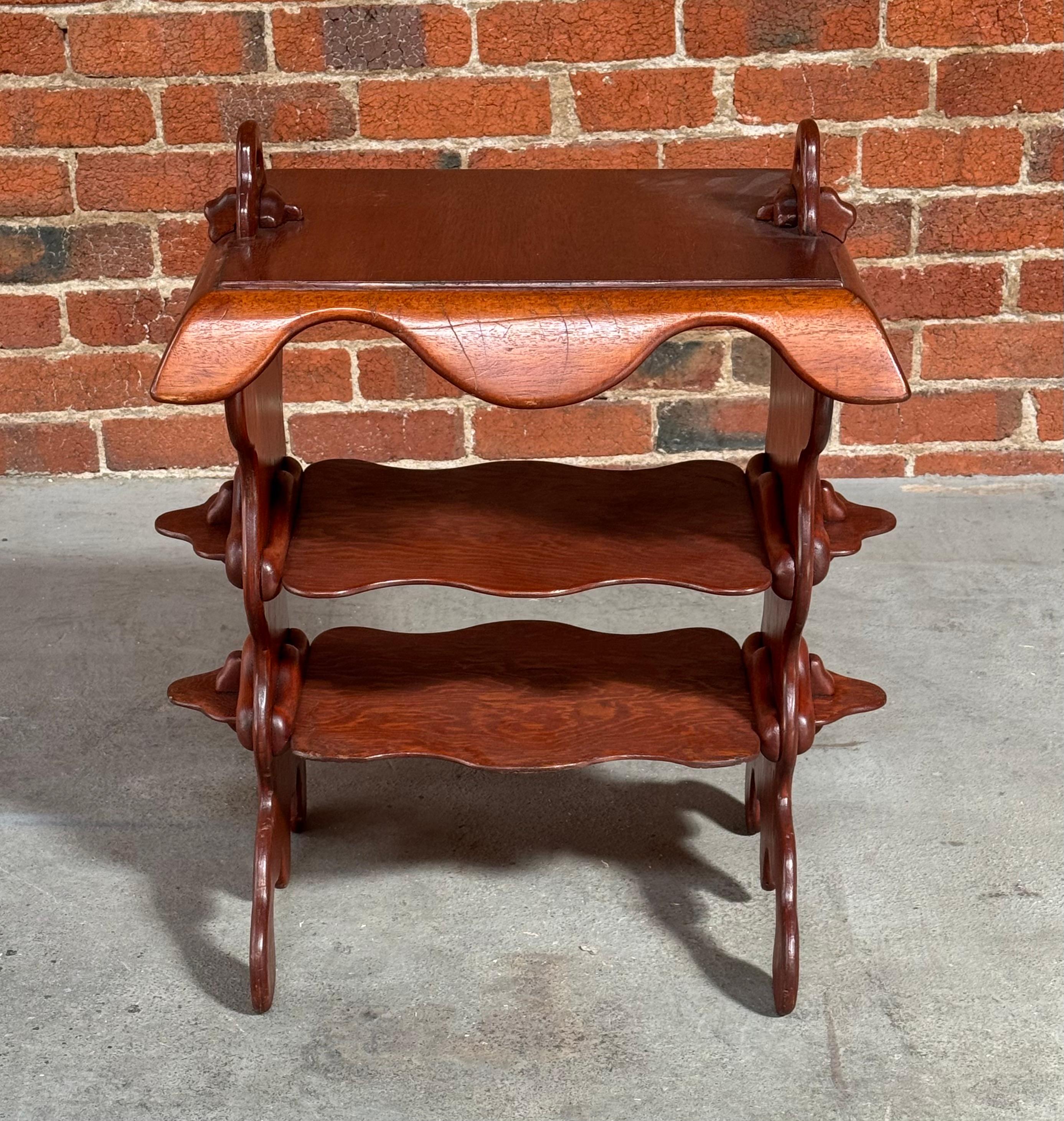 Mid-20th Century 1960s Studio Craft 3 Tier Side Table Art Nouveau / Antoni Gaudi Aesthetic For Sale