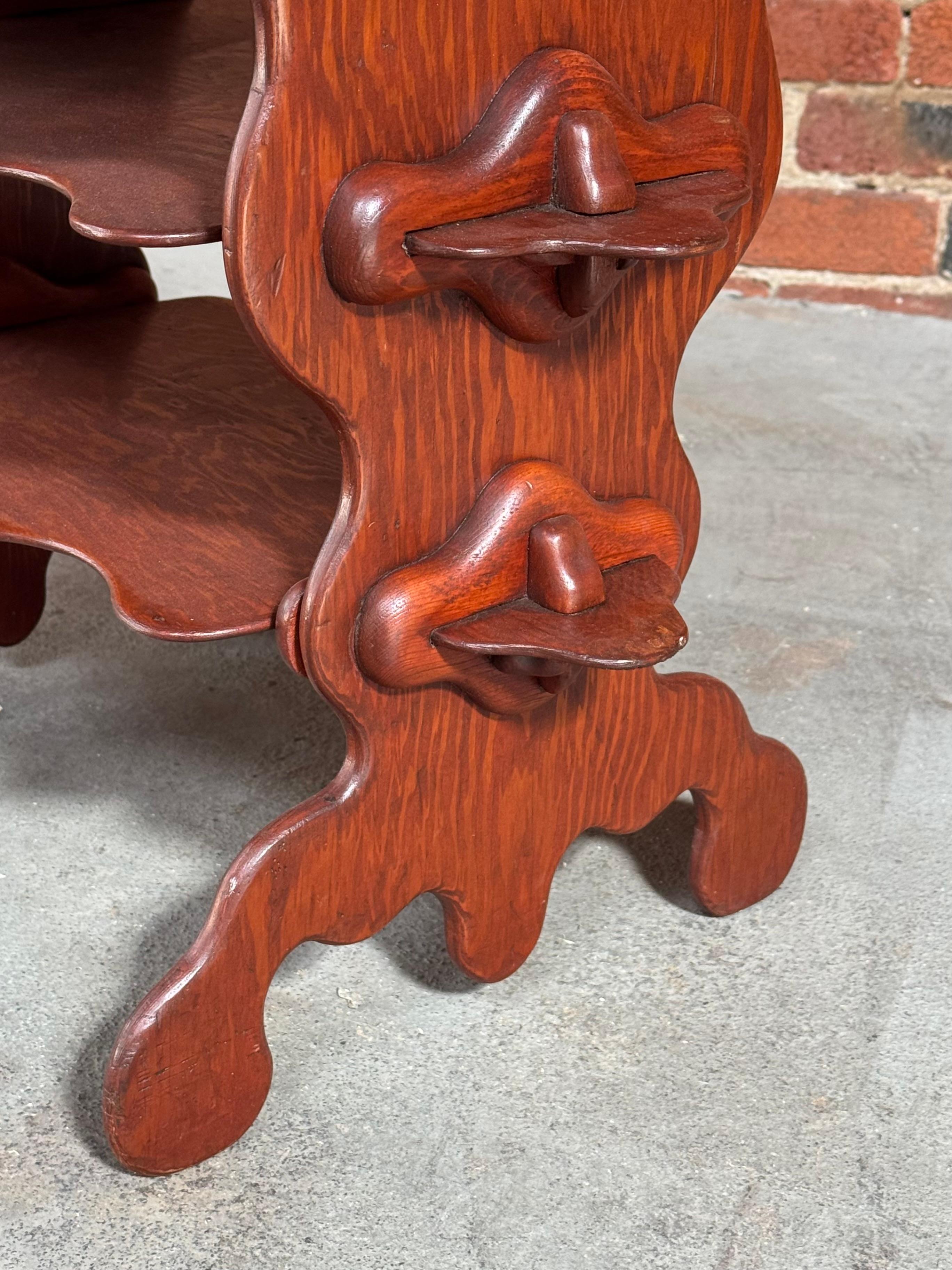 1960s Studio Craft 3 Tier Side Table Art Nouveau / Antoni Gaudi Aesthetic For Sale 1