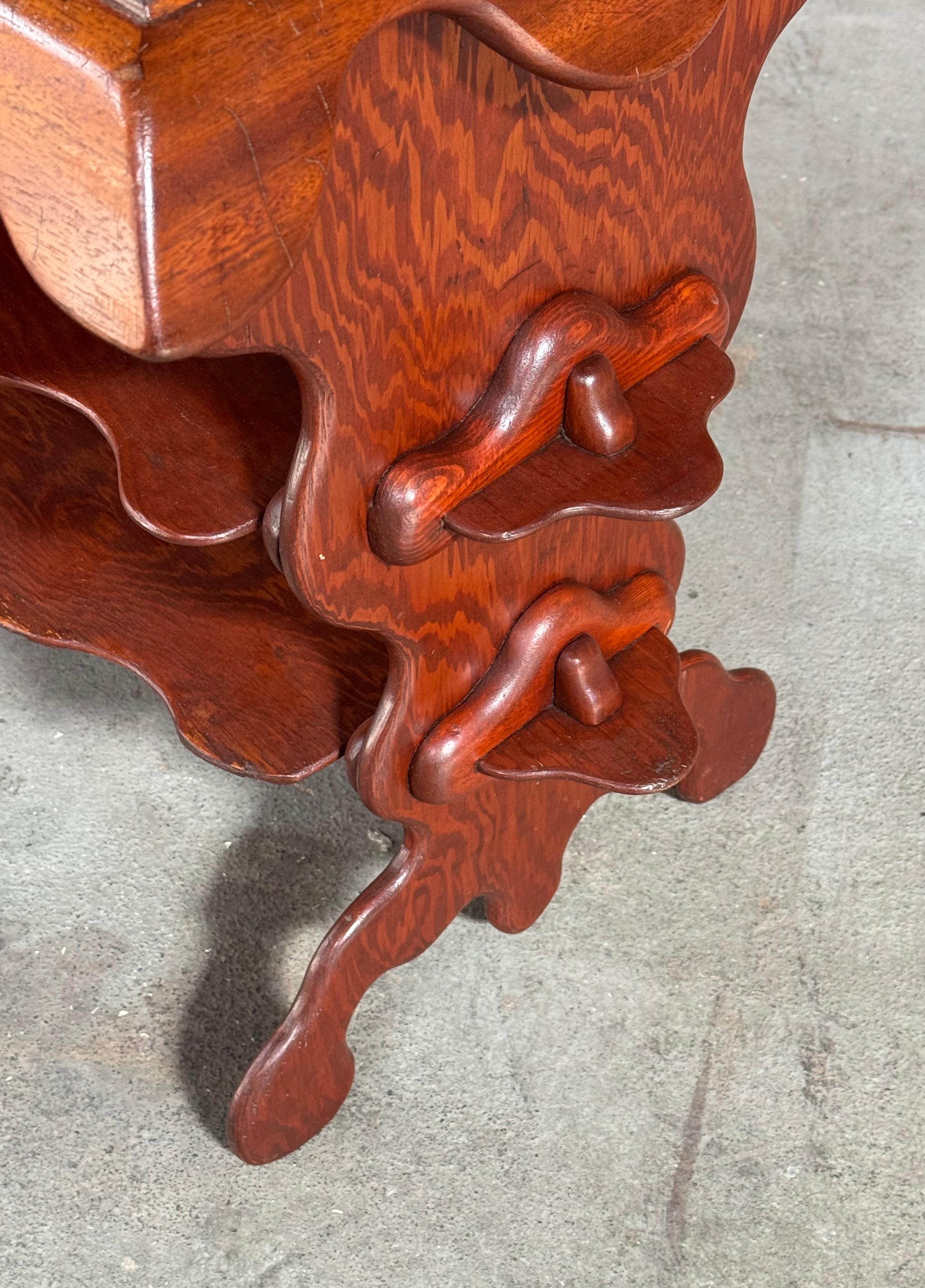 1960s Studio Craft 3 Tier Side Table Art Nouveau / Antoni Gaudi Aesthetic For Sale 2