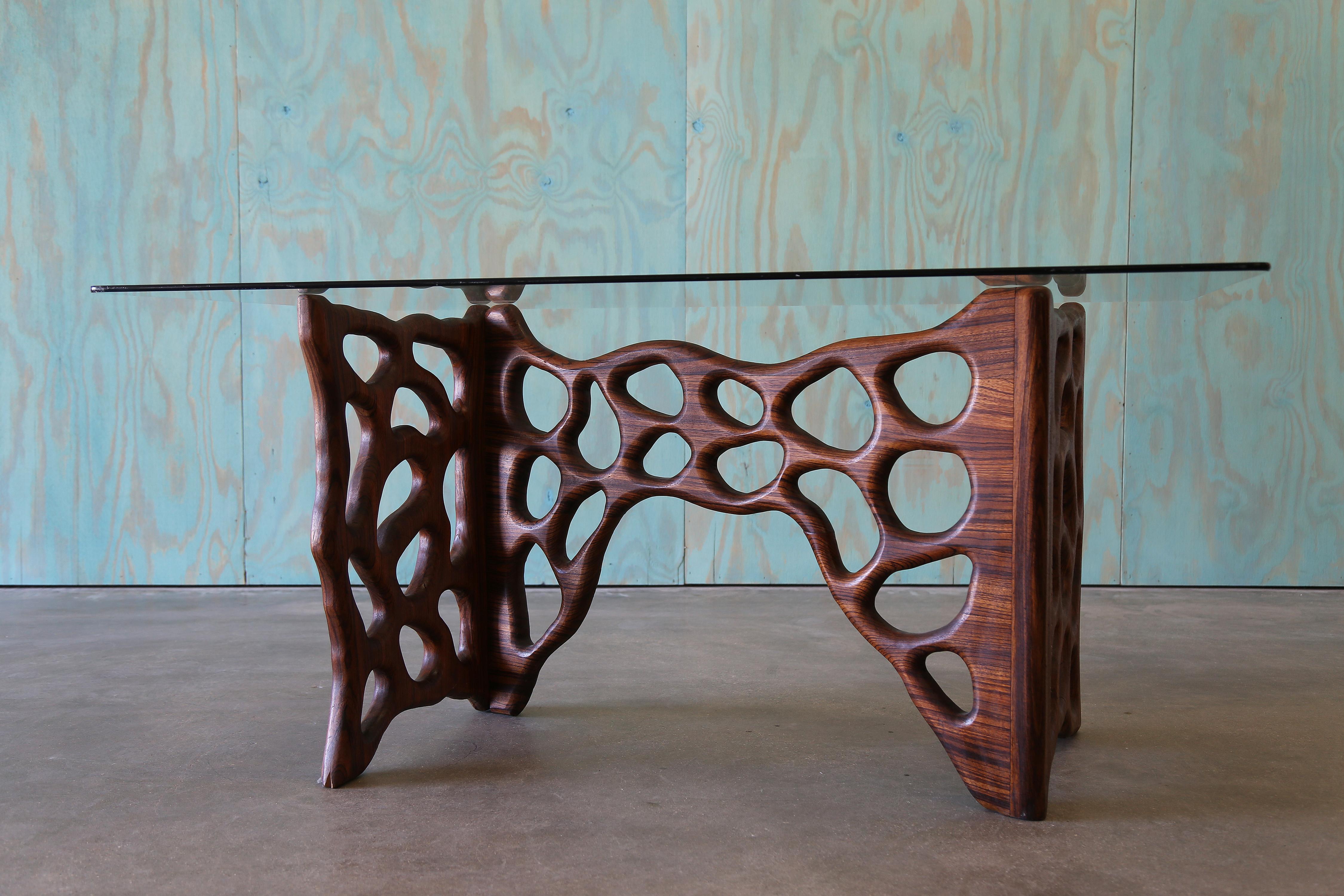 Mid-Century Modern Table de salle à manger/bureau Studio Craft des années 1960 à base en Z d'après Gino Russo en vente