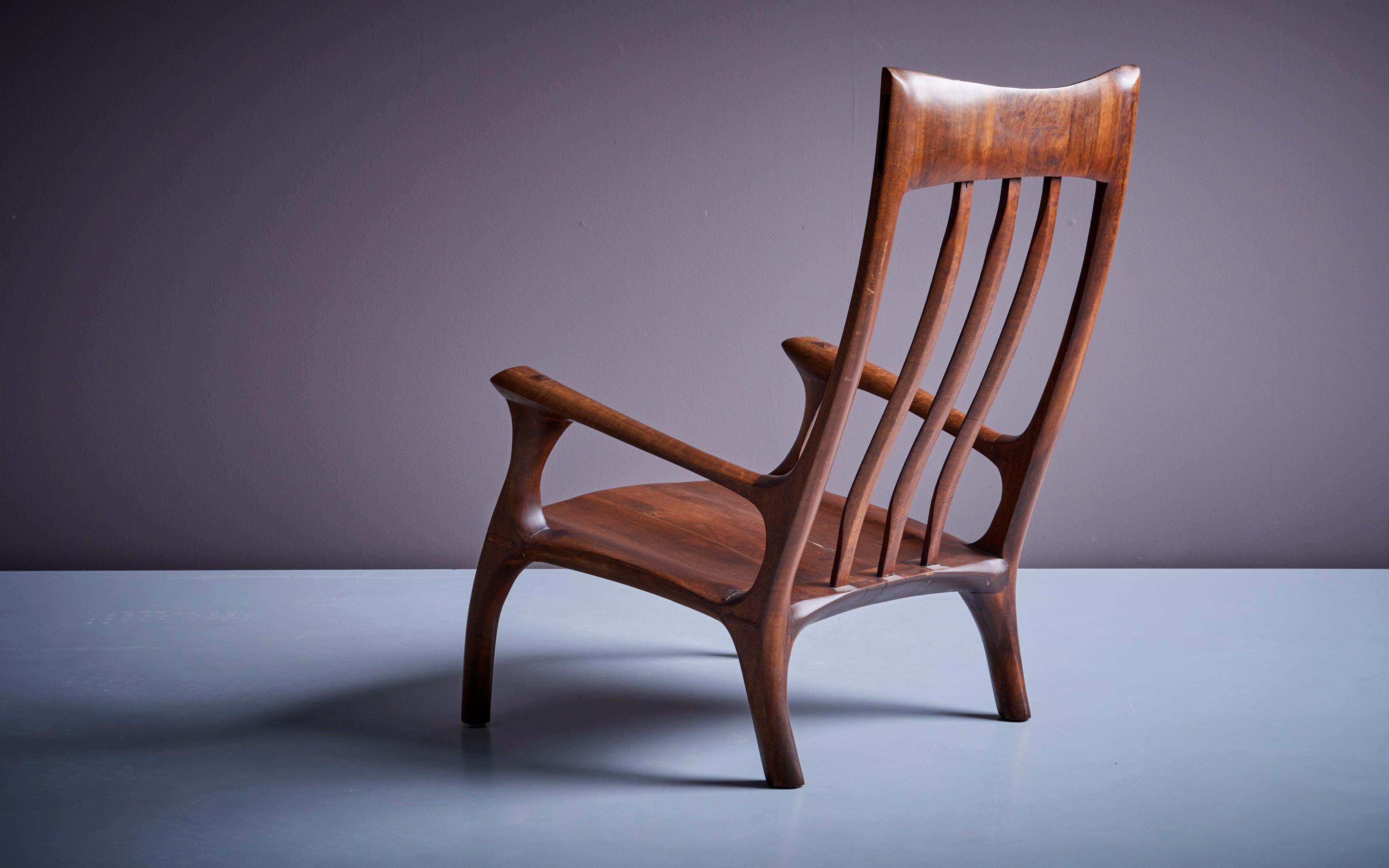 Mid-Century Modern 1960s Studio Lounge Chair in Black Walnut by J. Benjamin Rouzie