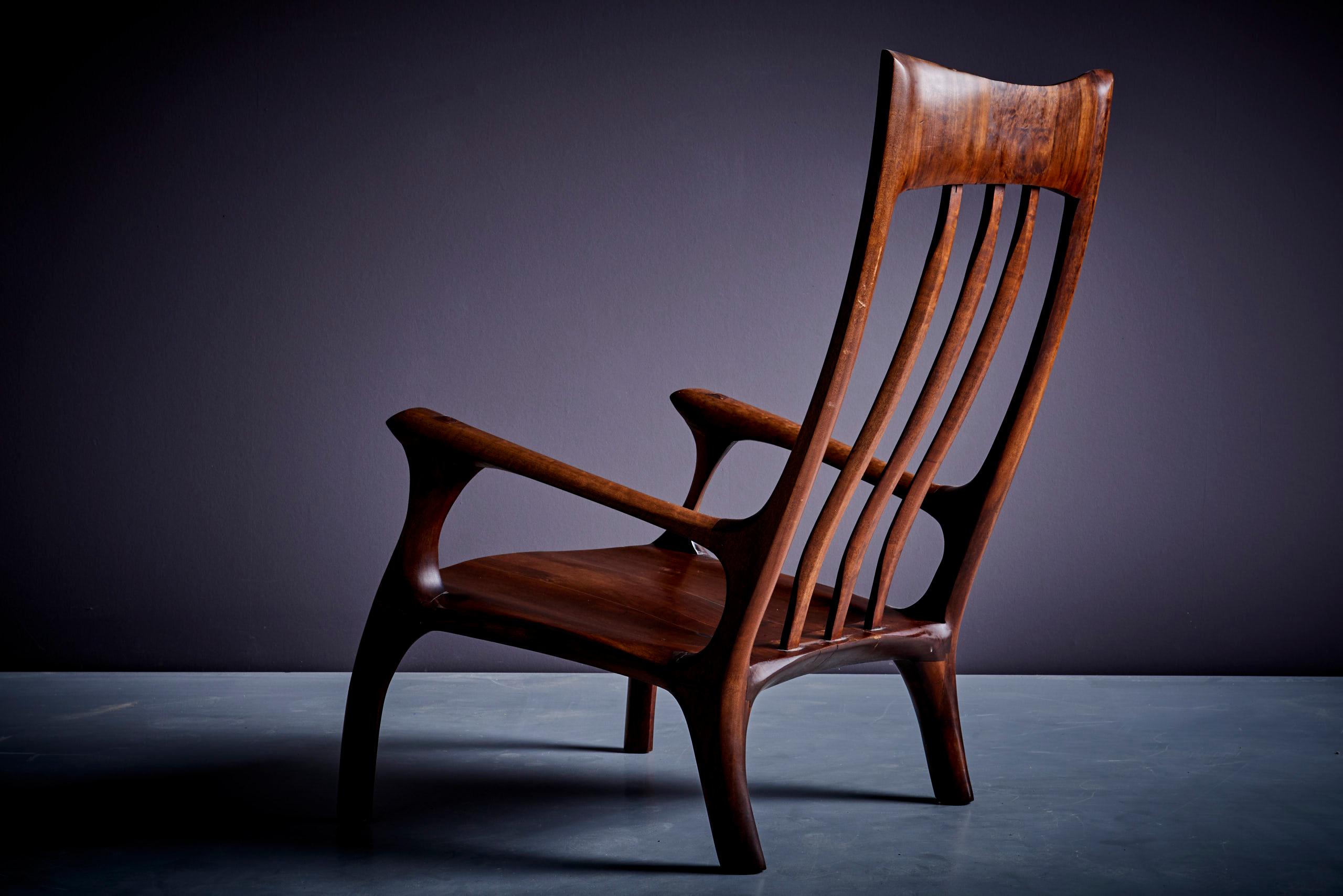 1960s Studio Lounge Chair in Black Walnut by J. Benjamin Rouzie For Sale 1