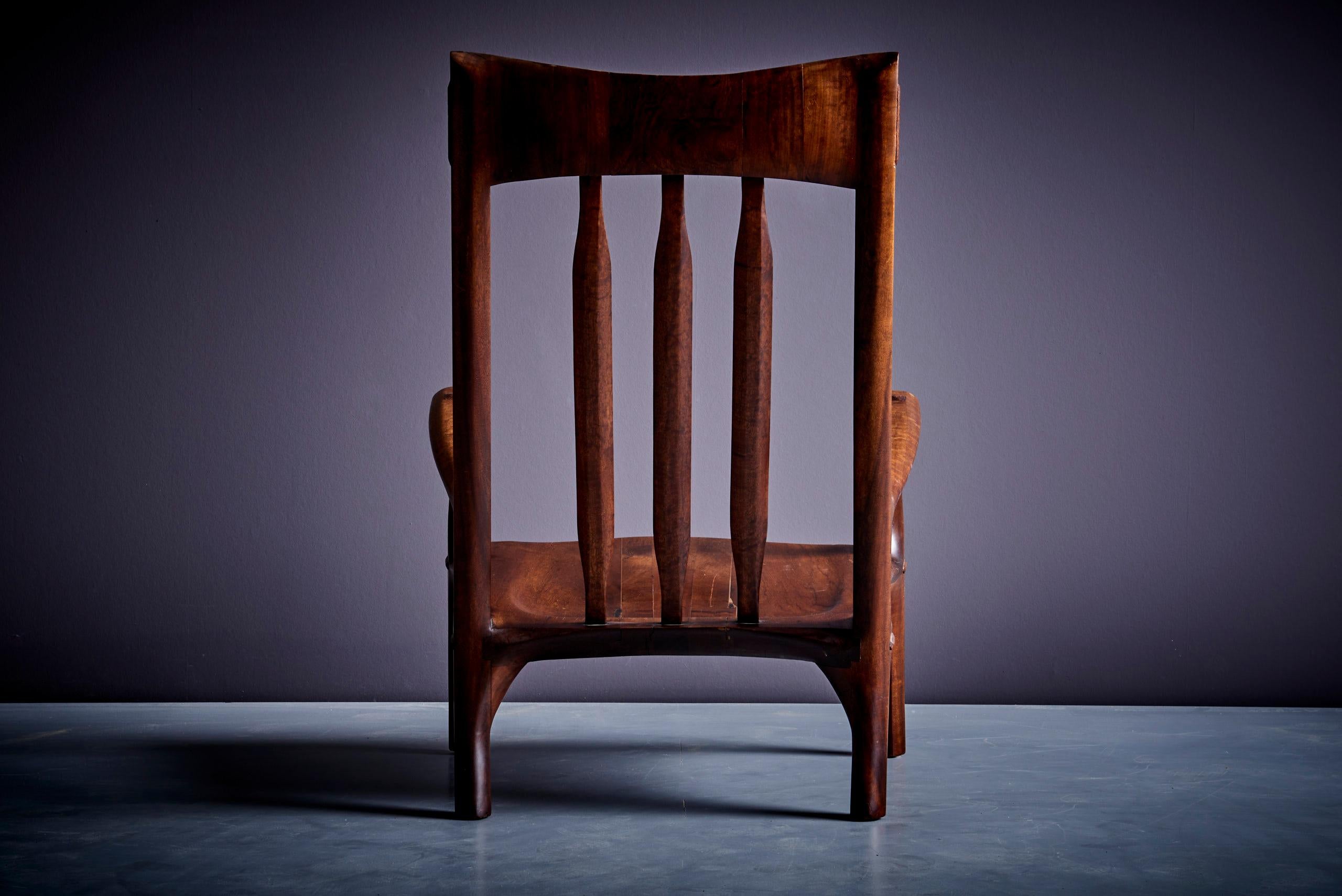 1960s Studio Lounge Chair in Black Walnut by J. Benjamin Rouzie For Sale 2