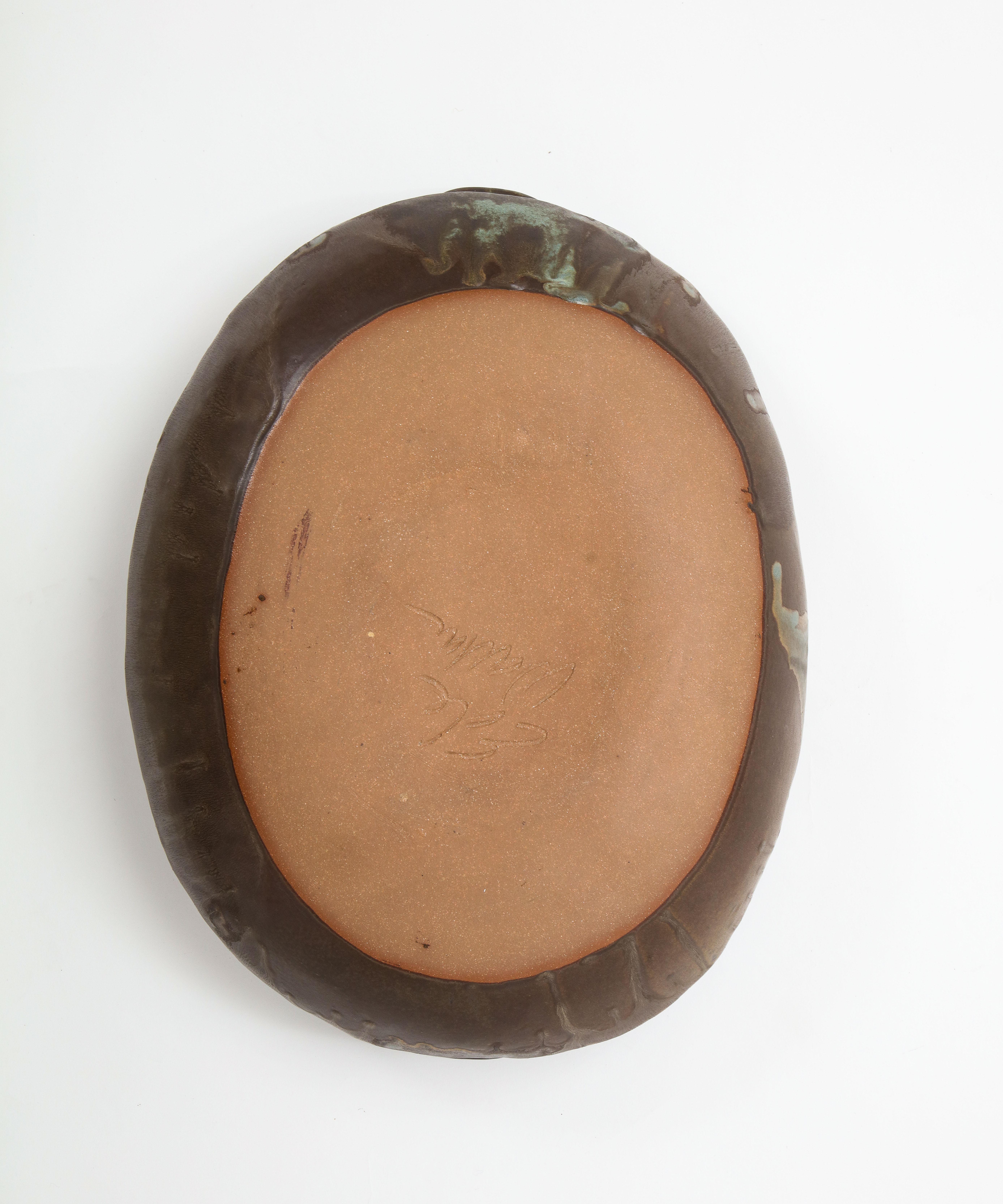 1960's Studio Made Signed Pottery Decorative Bowl For Sale 6
