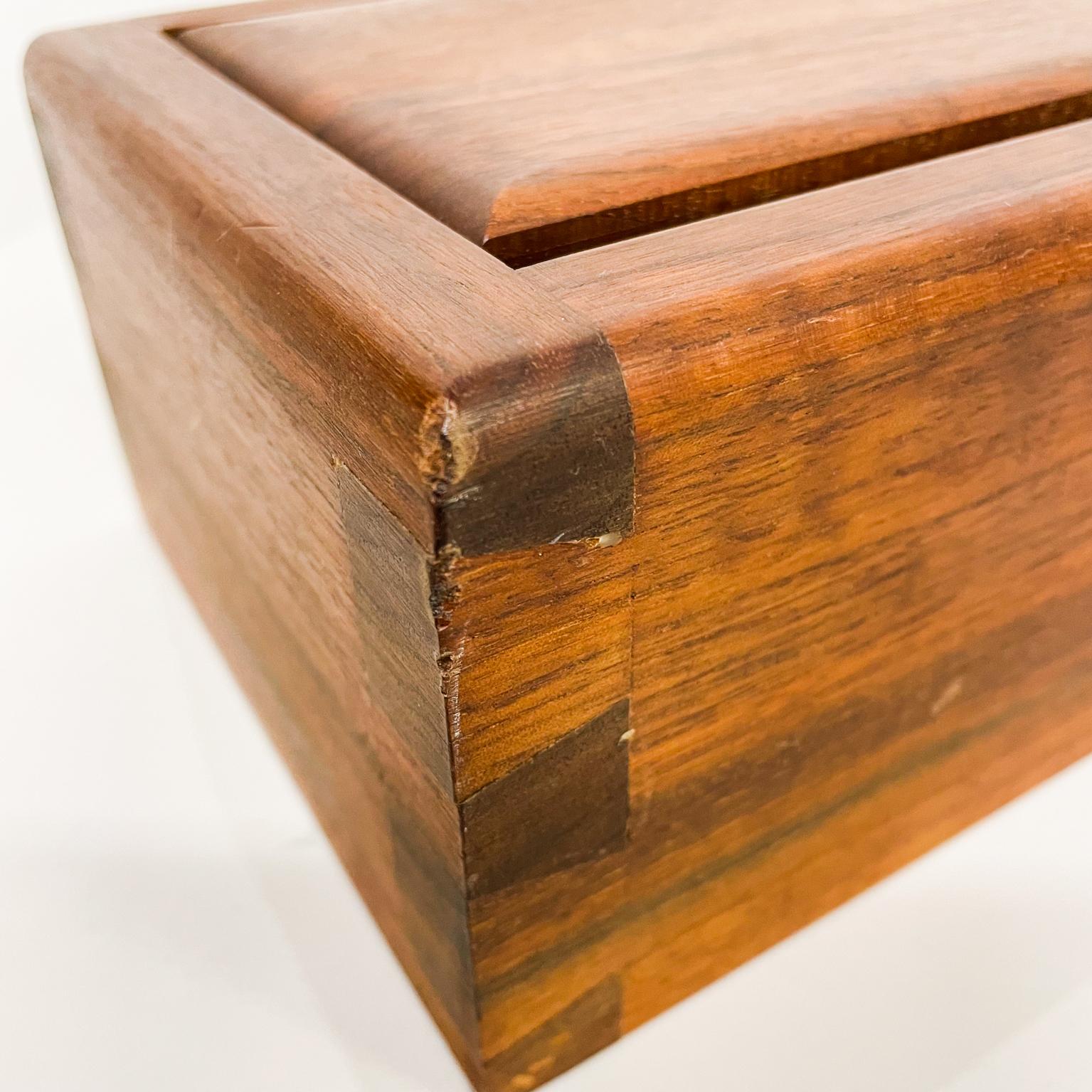 1960s Studio Piece Walnut Wood Box Slide Open Clean Design Style of Nakashima For Sale 10