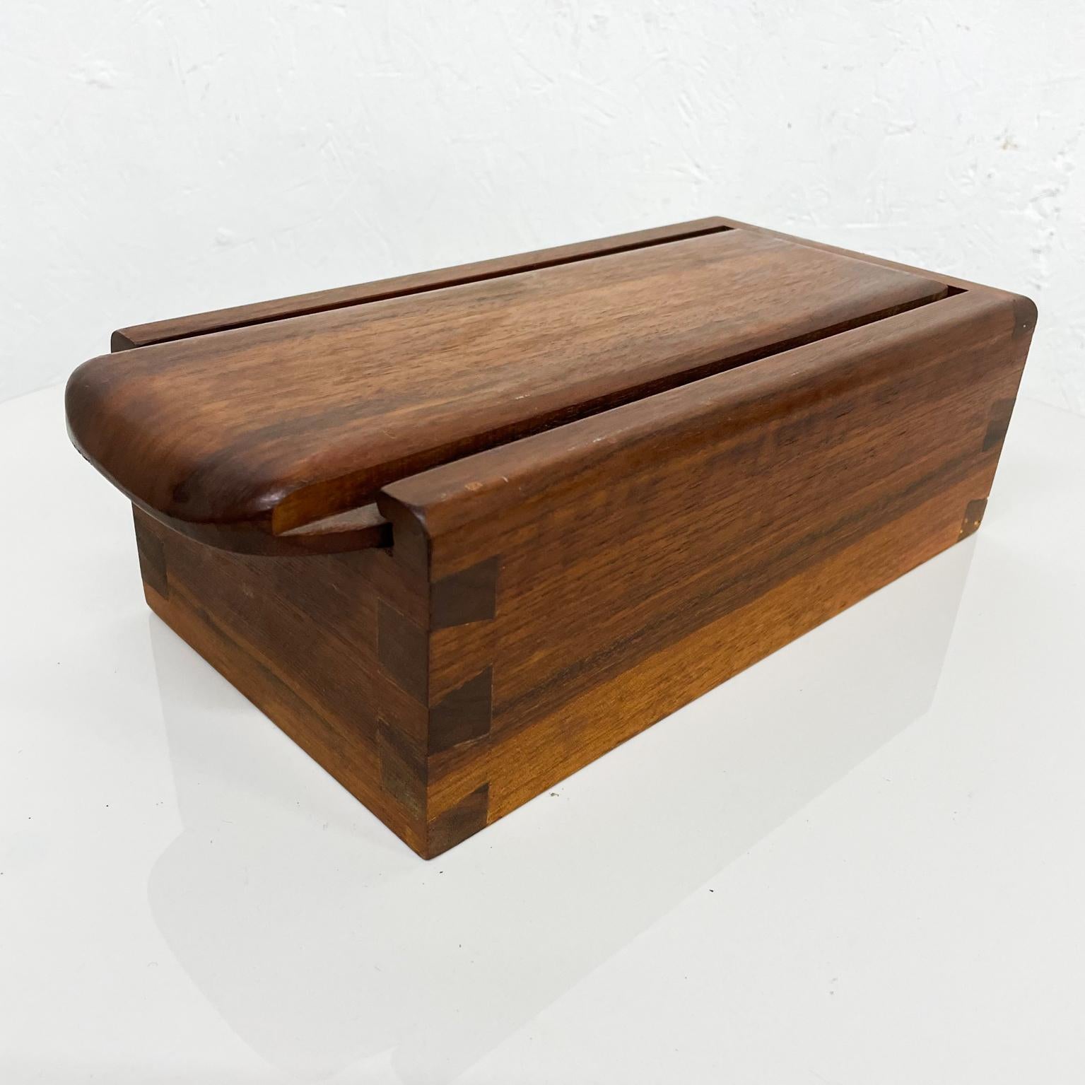 Mid-Century Modern 1960s Studio Piece Walnut Wood Box Slide Open Clean Design Style of Nakashima For Sale