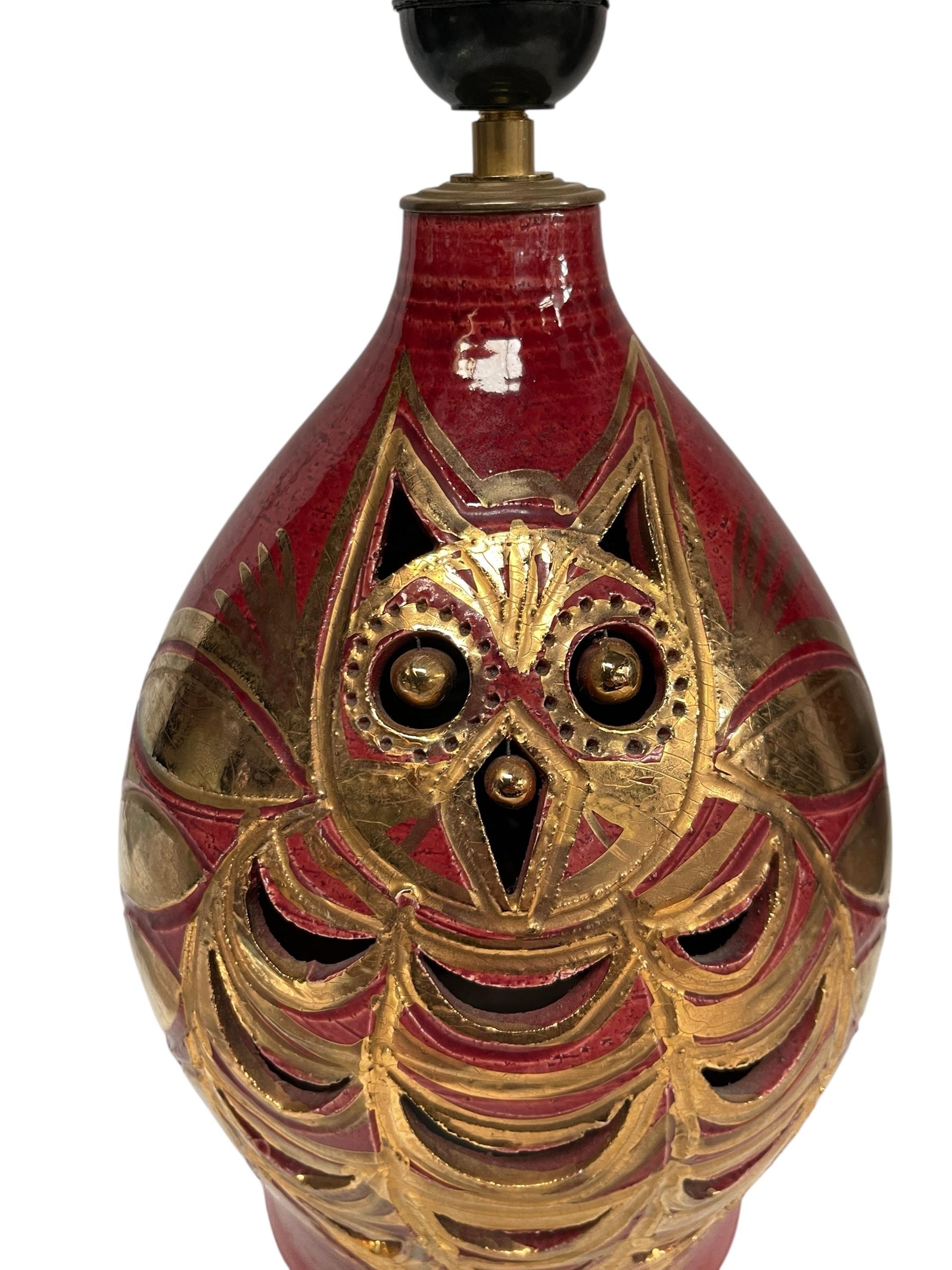 Lámpara de cerámica Studio Pottery de los años 60, de Georges Pelletier Francés en venta
