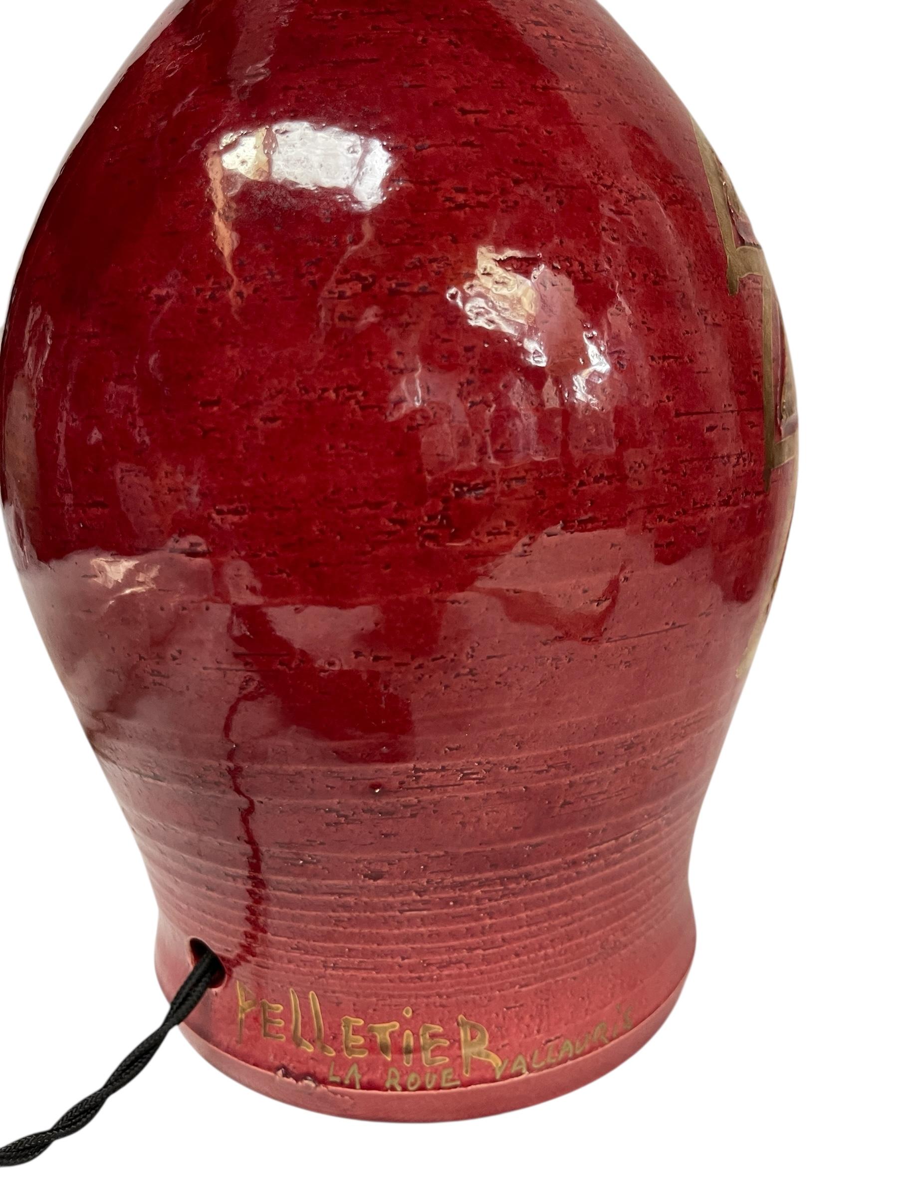 Lámpara de cerámica Studio Pottery de los años 60, de Georges Pelletier siglo XX en venta