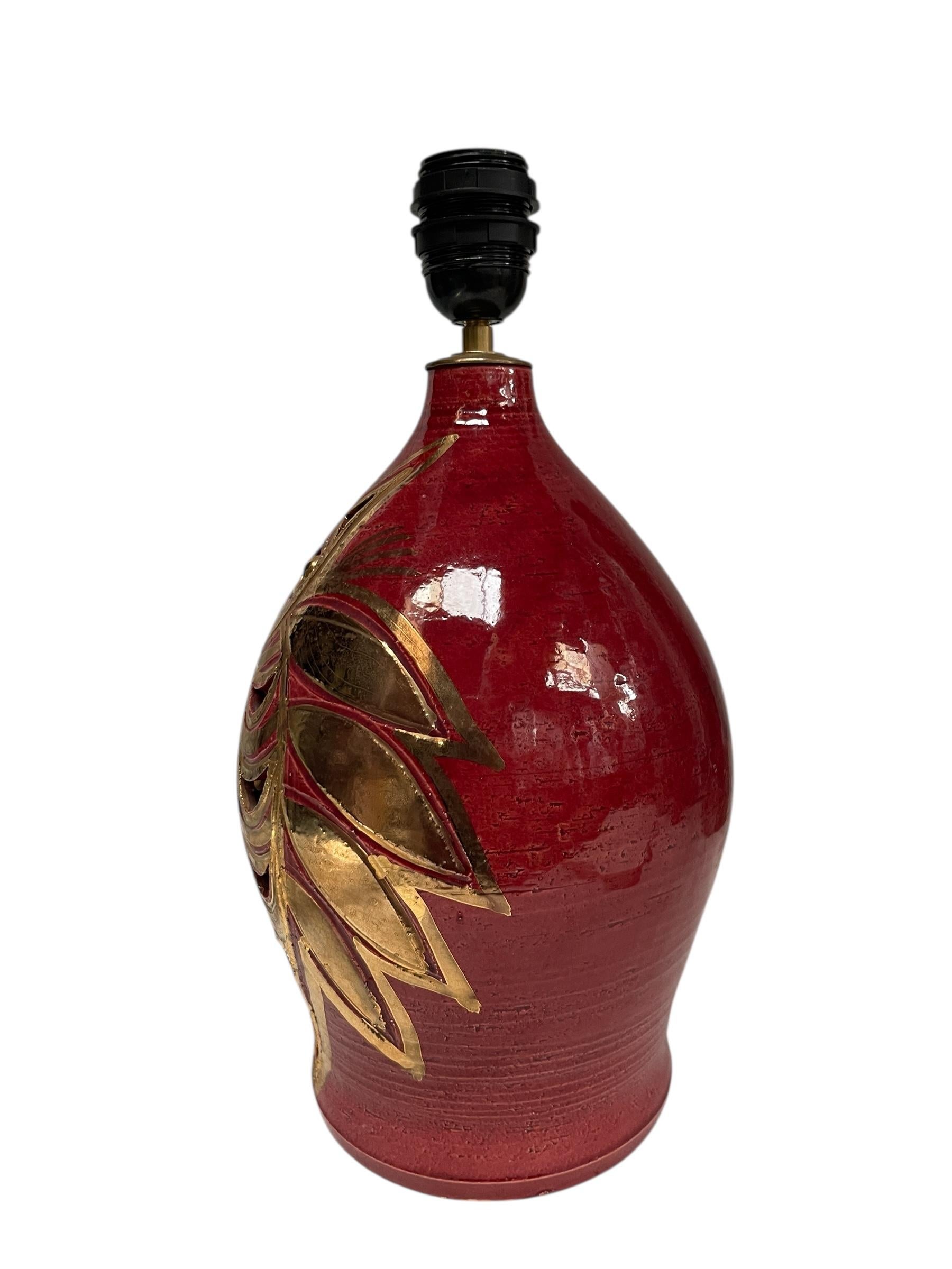 Lámpara de cerámica Studio Pottery de los años 60, de Georges Pelletier Cerámico en venta