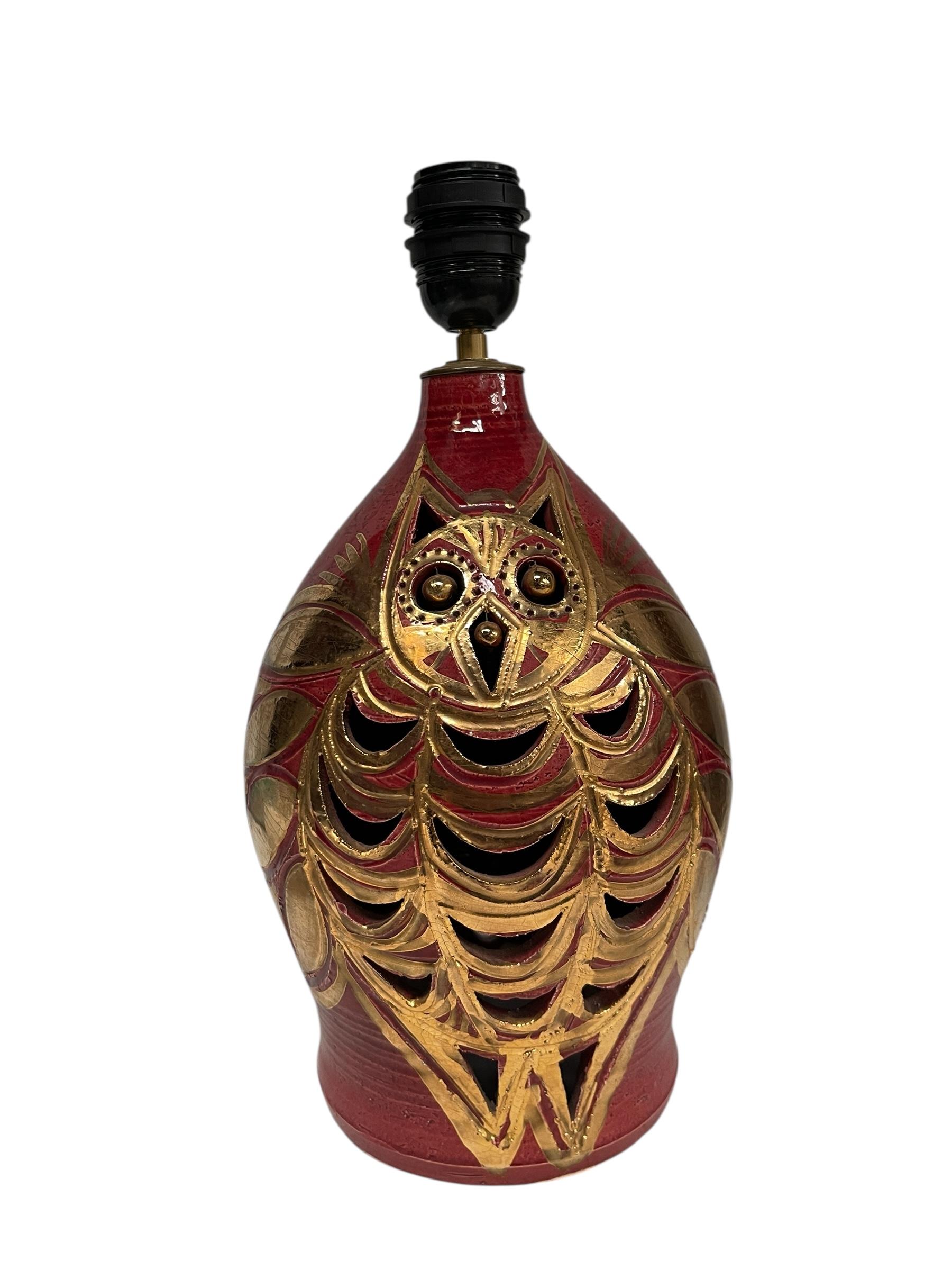 Lámpara de cerámica Studio Pottery de los años 60, de Georges Pelletier en venta 2