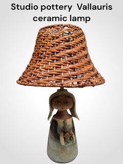 1960's Studio pottery ceramic lamp by Vallauris