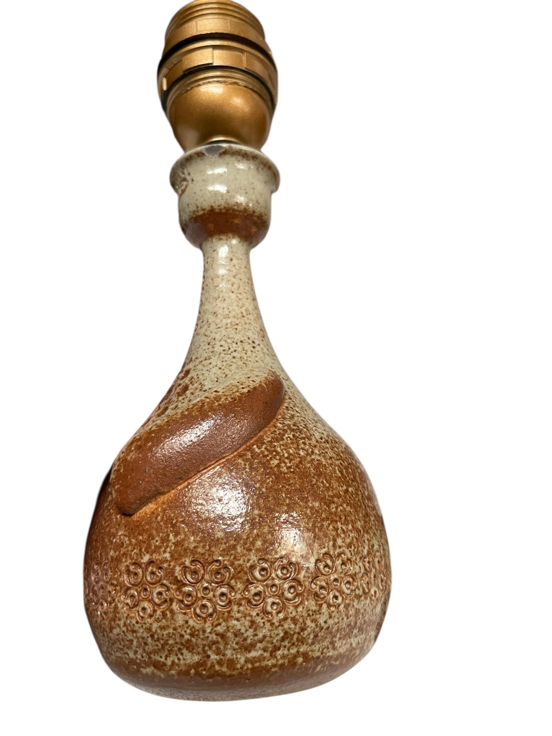 1960's Studio pottery ceramic lamp by Vallauris In Good Condition For Sale In Bois-Colombes, FR