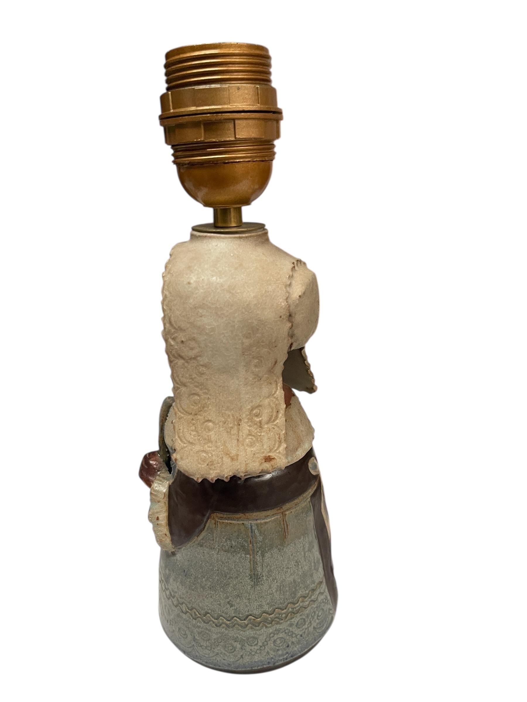 Fine XX secolo 1960's Studio pottery ceramic lamp by Vallauris in vendita