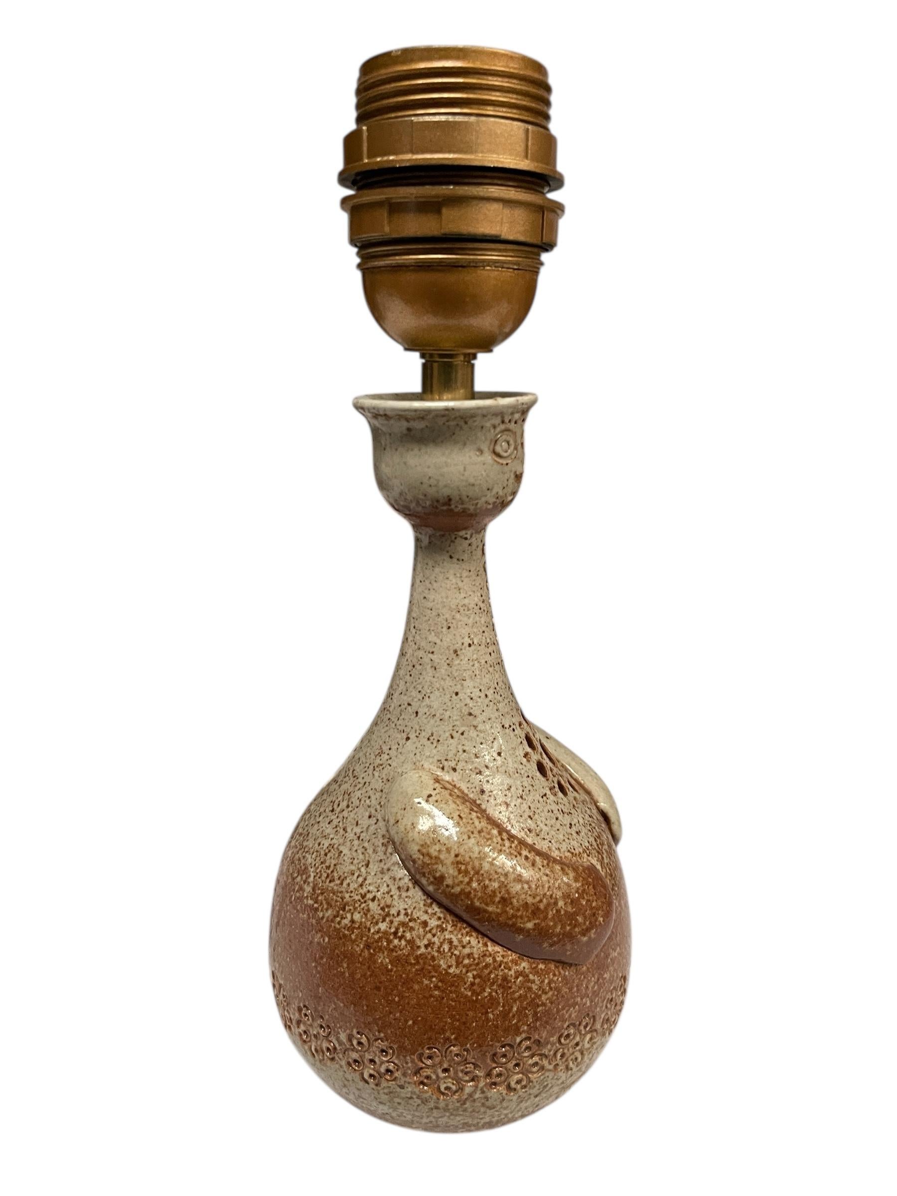 Metà XX secolo 1960's Studio pottery ceramic lamp by Vallauris in vendita