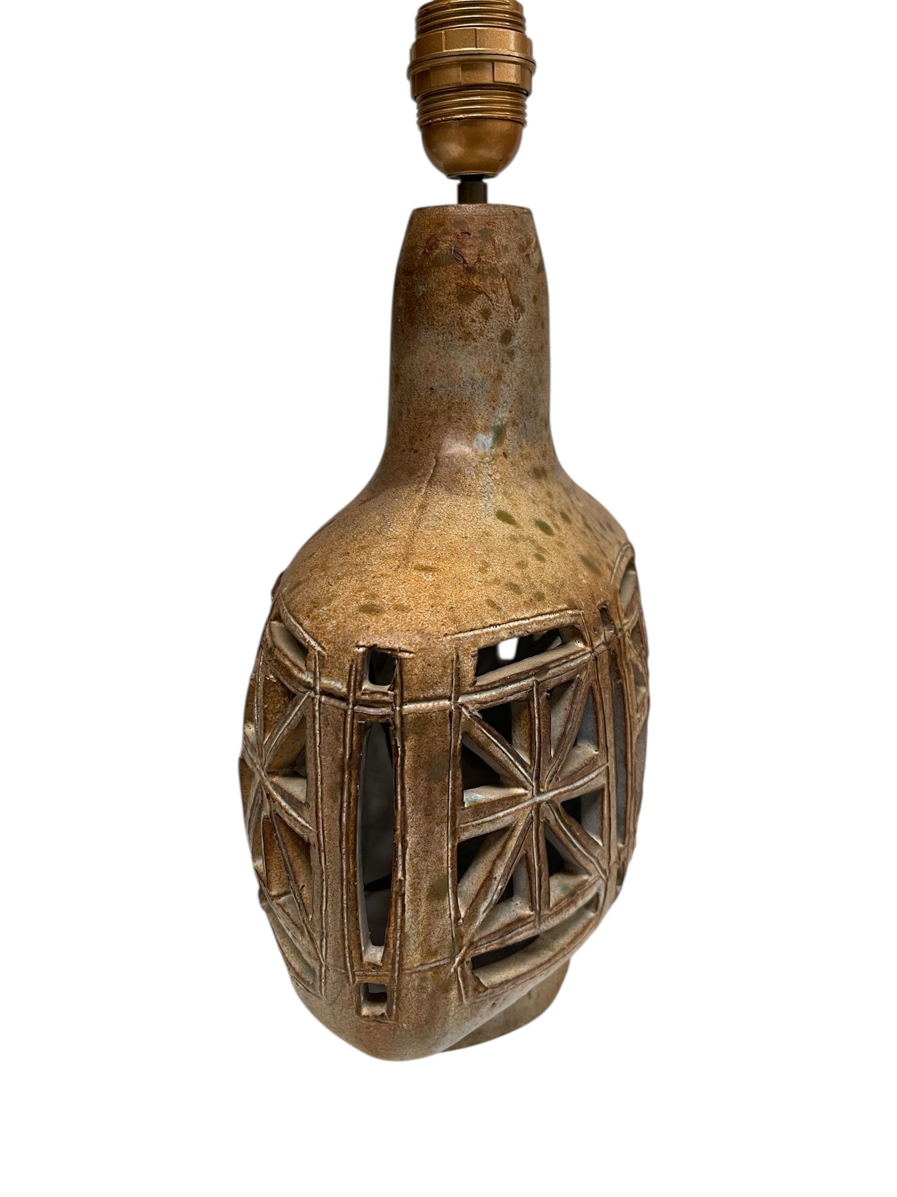 Ceramica 1960's Studio pottery ceramic lamp by Vallauris in vendita