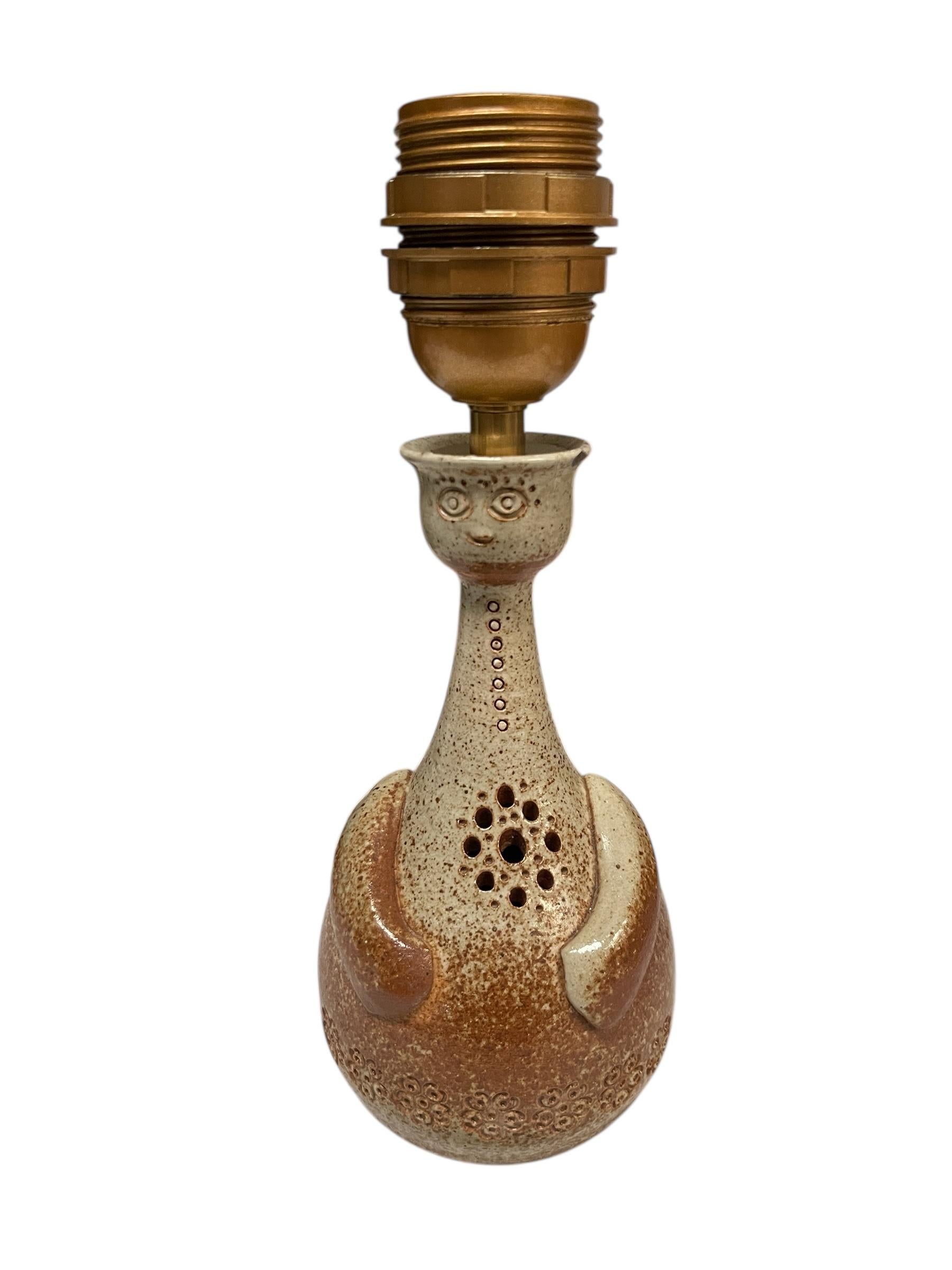 Ceramica 1960's Studio pottery ceramic lamp by Vallauris in vendita
