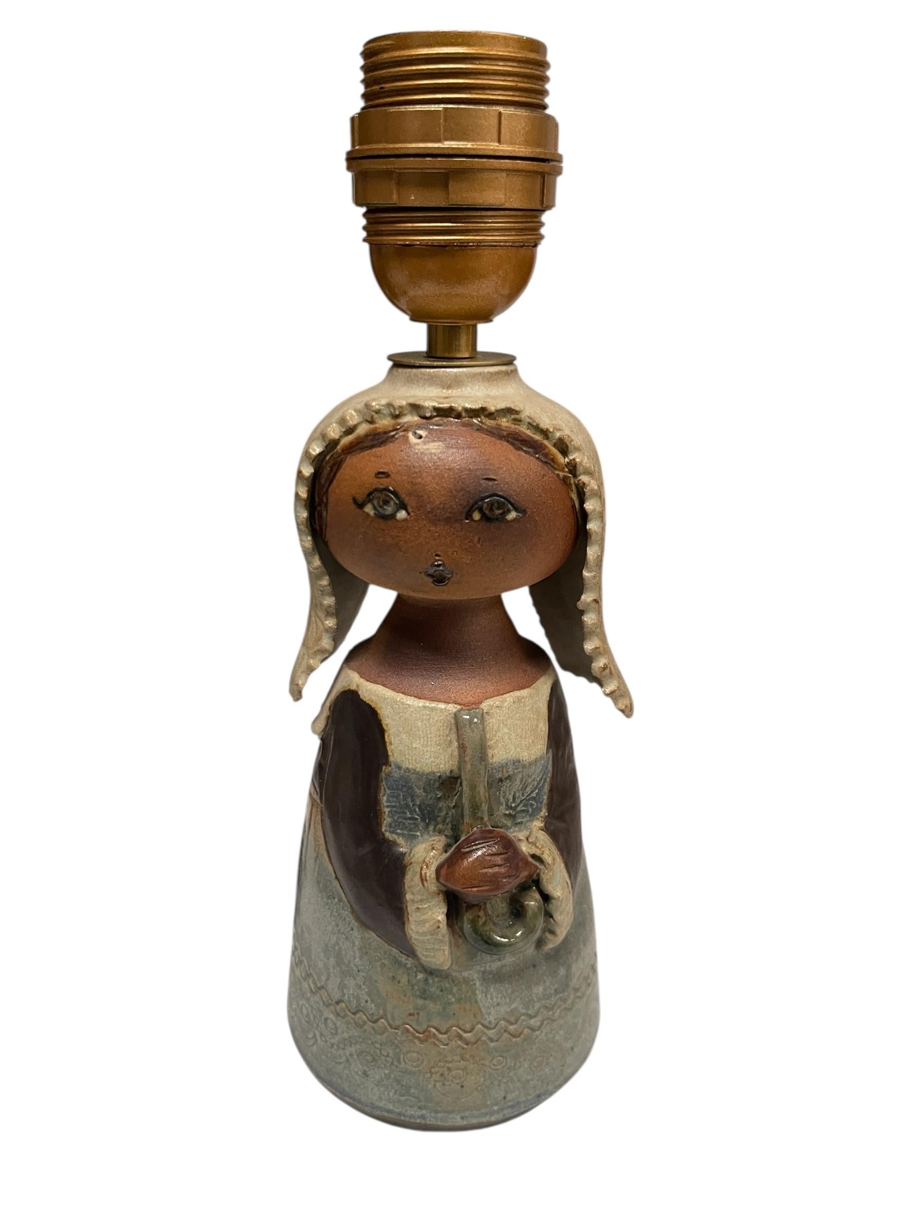 1960's Studio pottery ceramic lamp by Vallauris in vendita 1