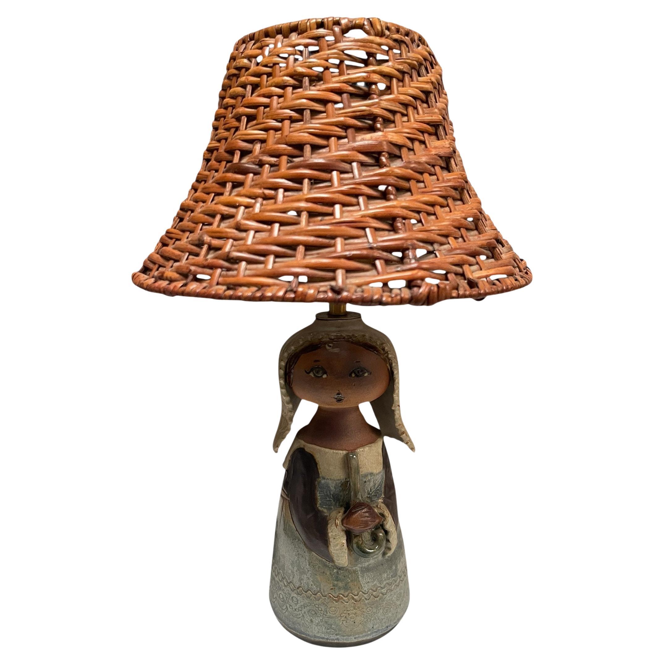 1960's Studio pottery ceramic lamp by Vallauris