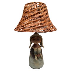 1960's Studio pottery ceramic lamp by Vallauris
