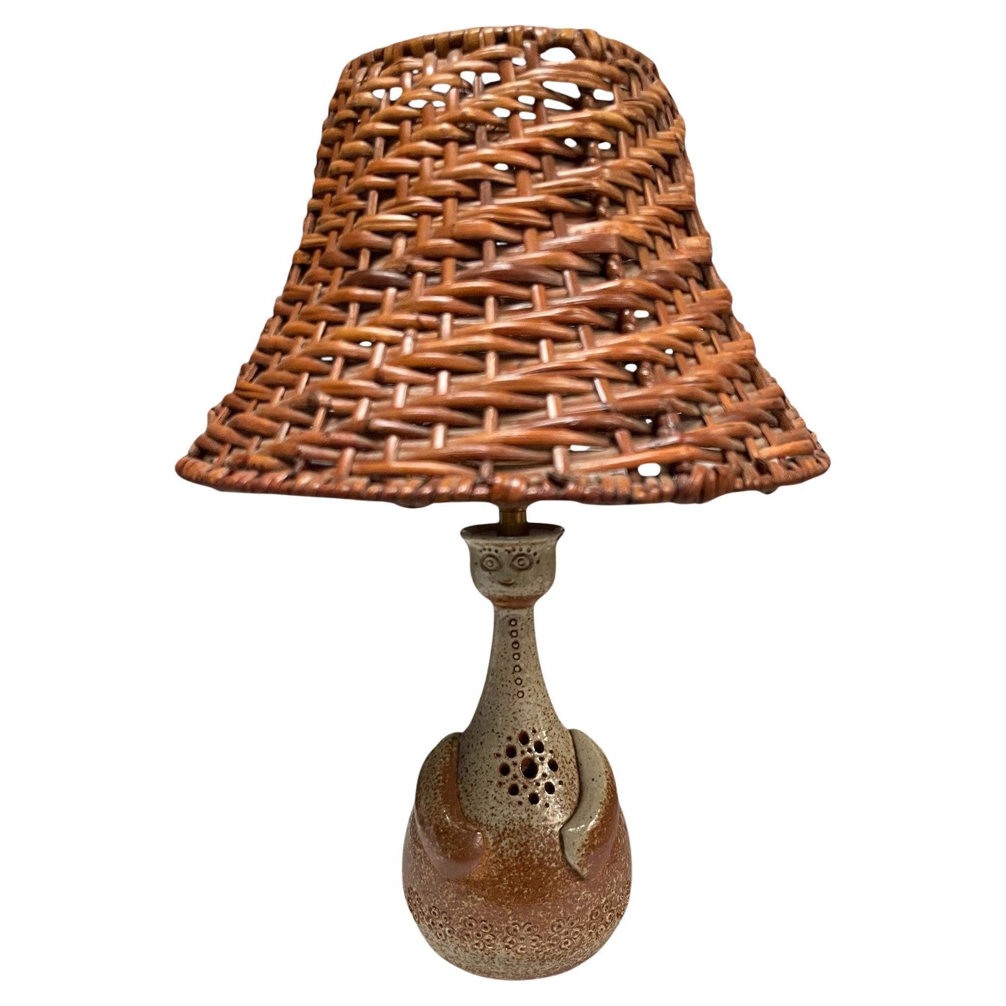 1960's Studio pottery ceramic lamp by Vallauris