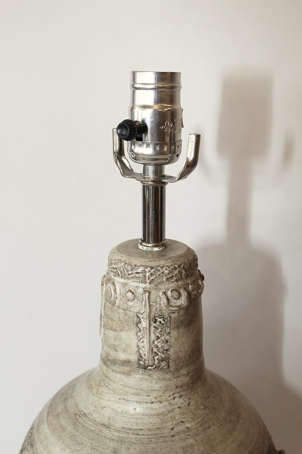 Organic Modern 1960s Studio Pottery Lamp by W. Stephen Wing