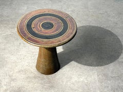 1960s Studio Pottery Side Table in Stoneware by Tyrone and Julie Larson USA