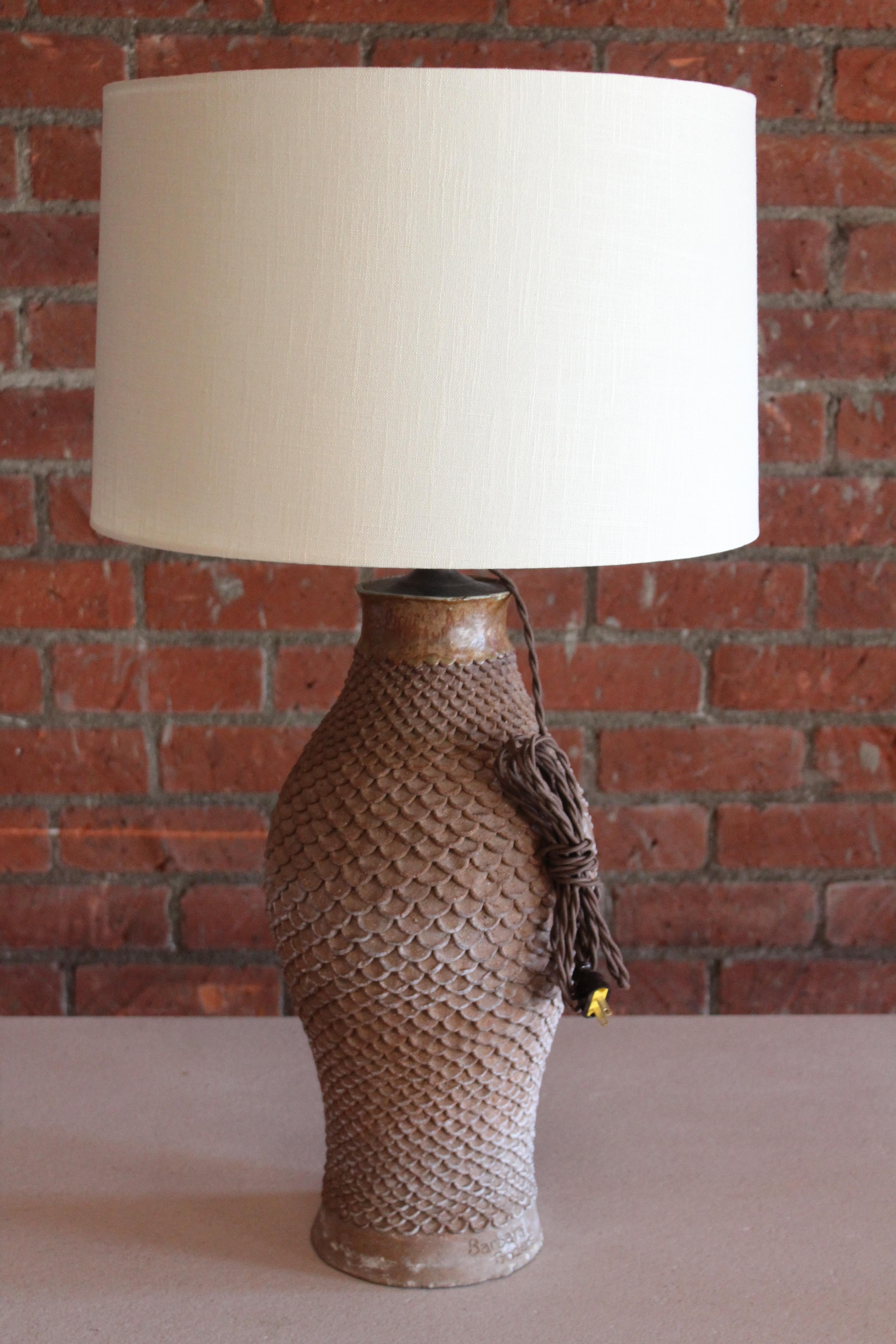 1960s Studio Pottery Stoneware Table Lamp 5