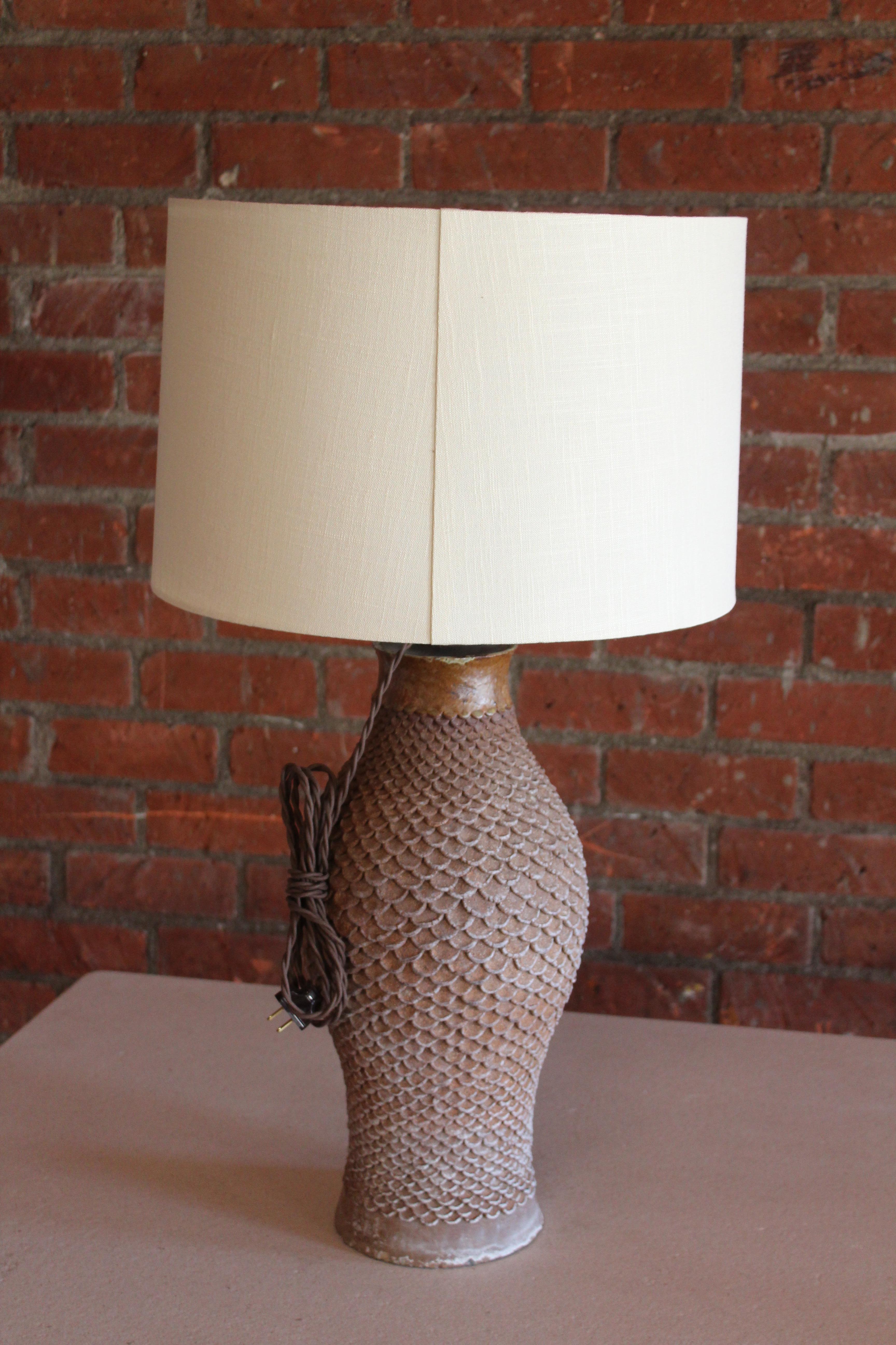 1960s Studio Pottery Stoneware Table Lamp 10