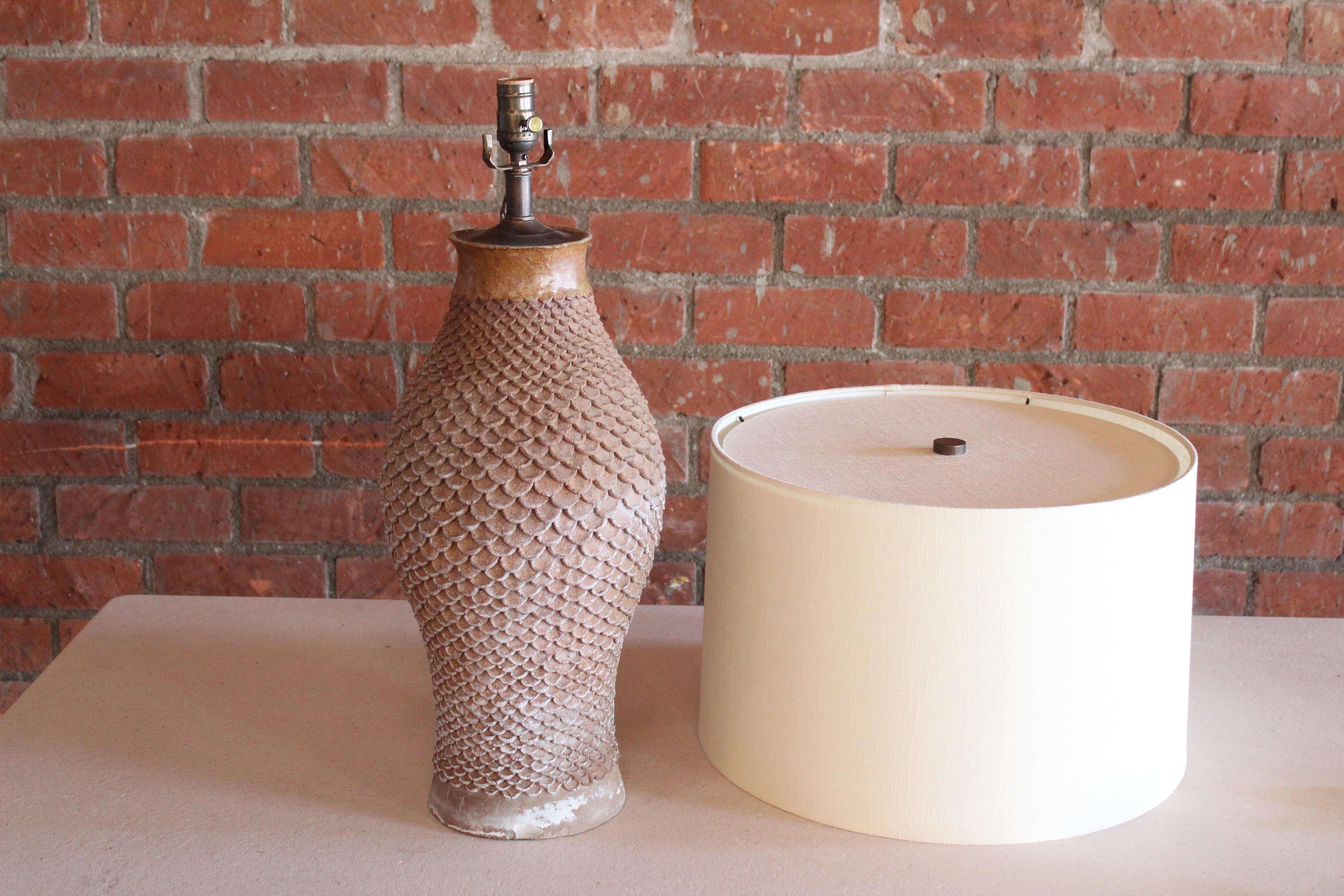 1960s Studio Pottery Stoneware Table Lamp 13