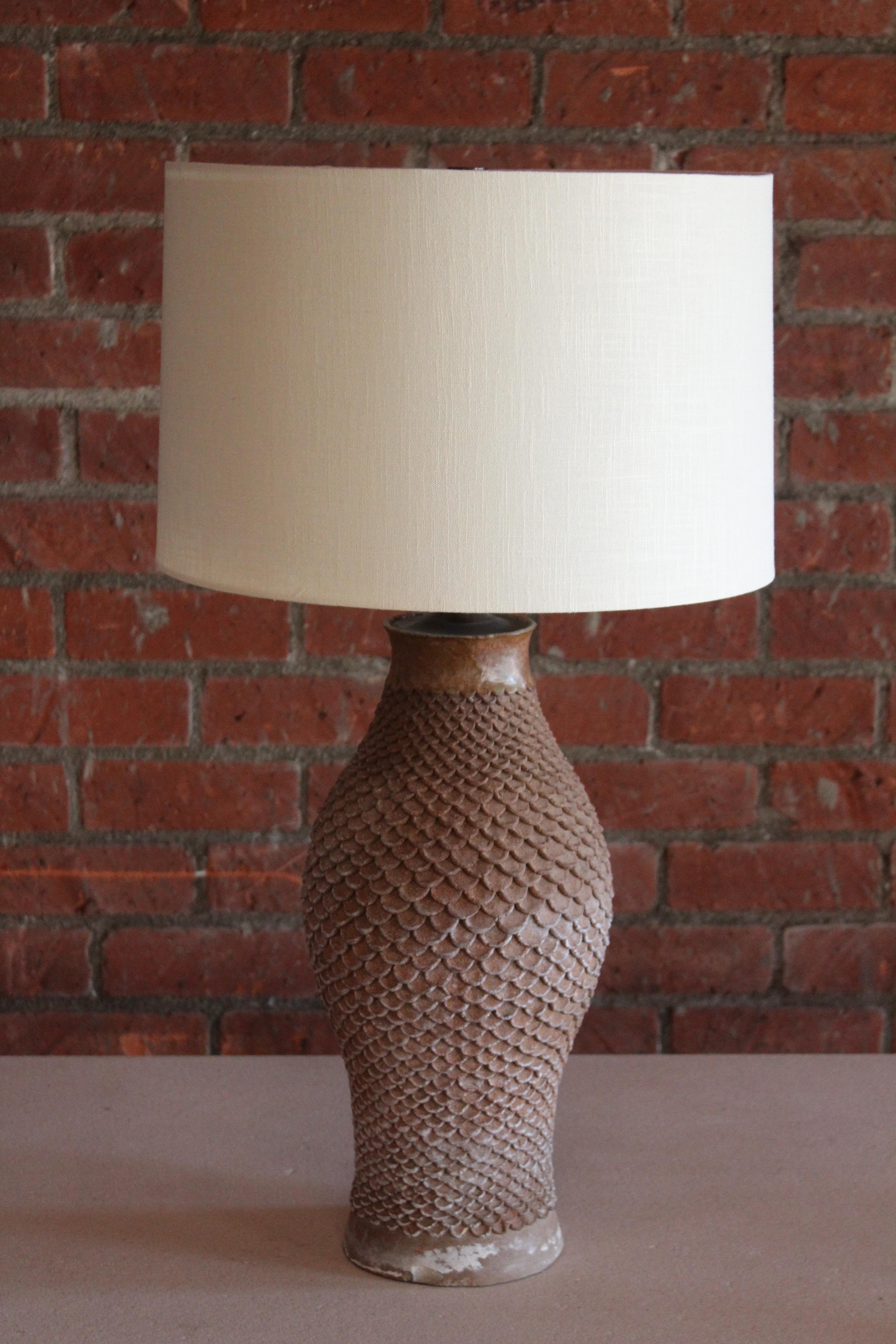 Mid-Century Modern 1960s Studio Pottery Stoneware Table Lamp