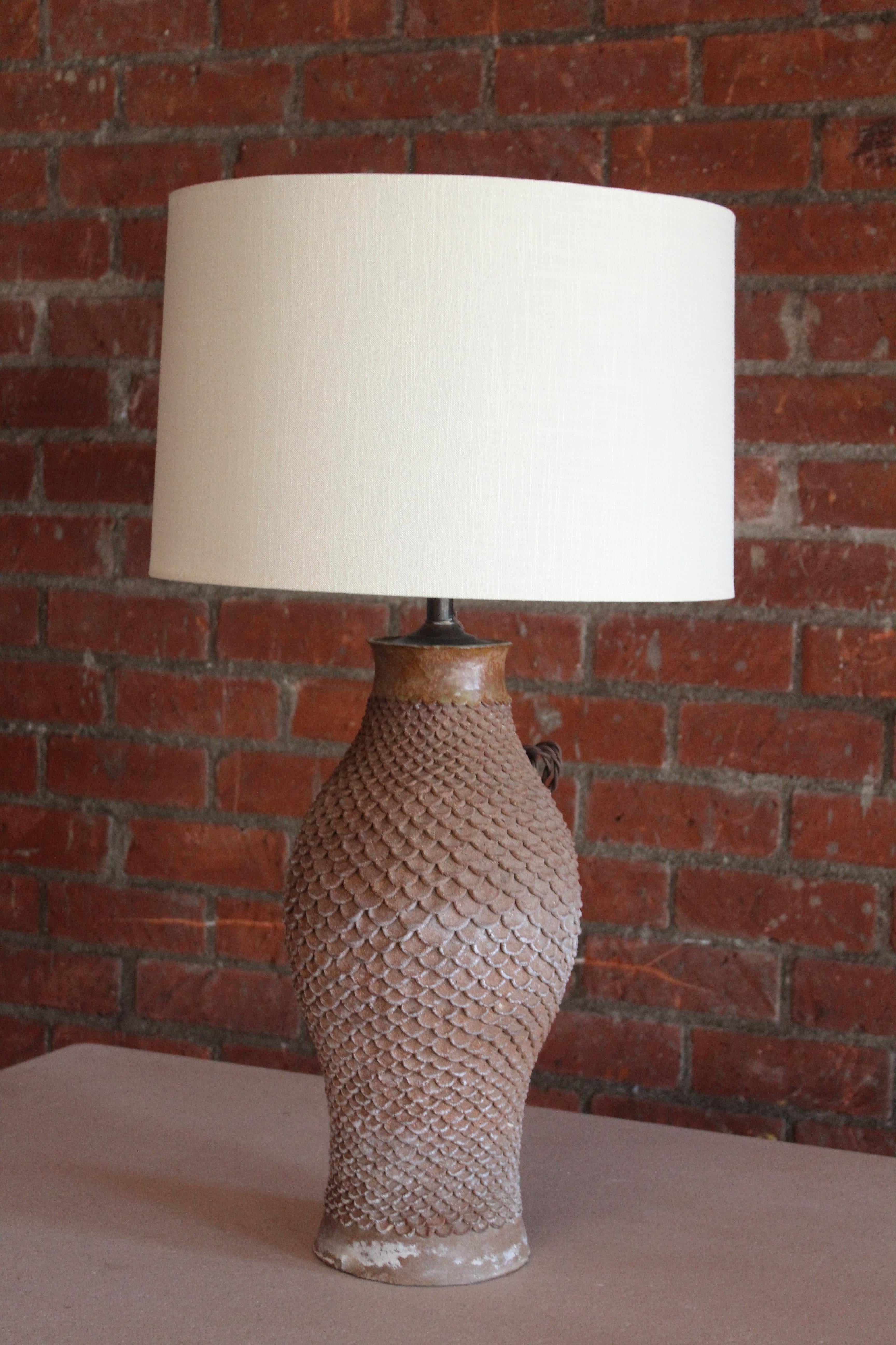 American 1960s Studio Pottery Stoneware Table Lamp
