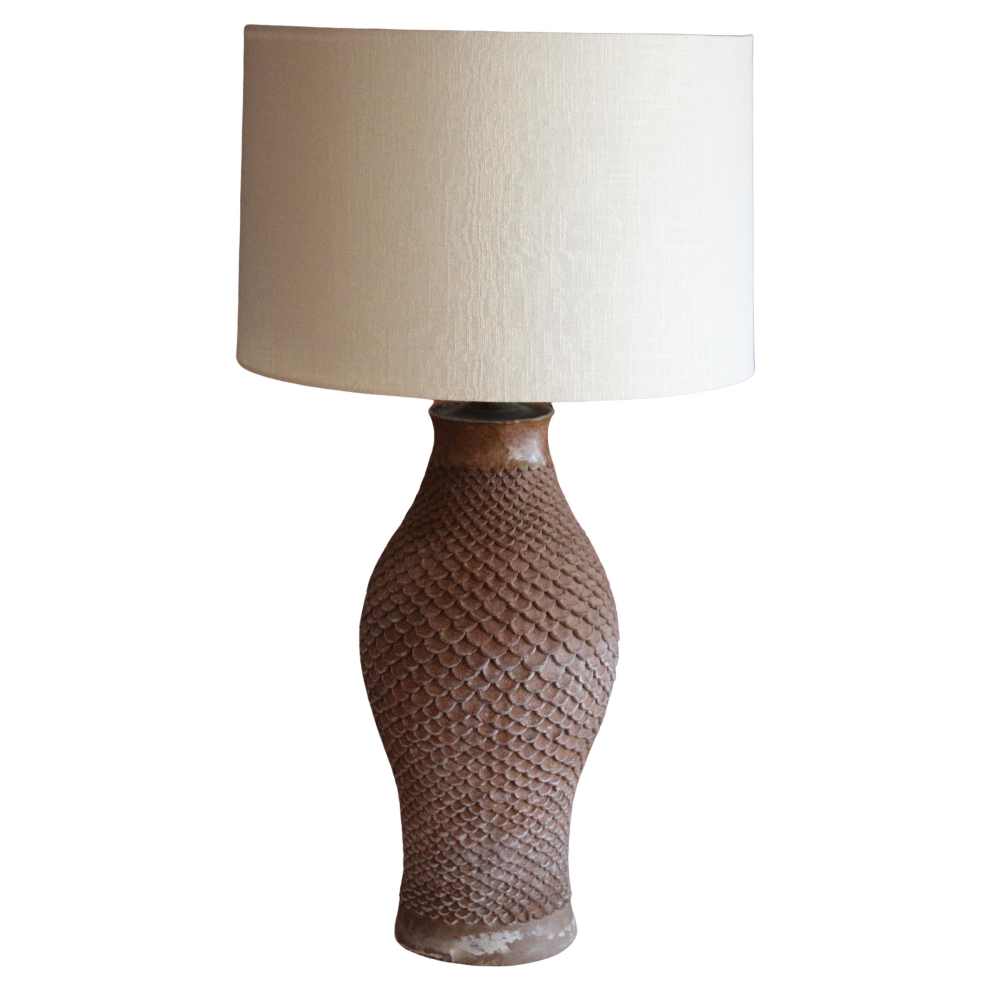 1960s Studio Pottery Stoneware Table Lamp