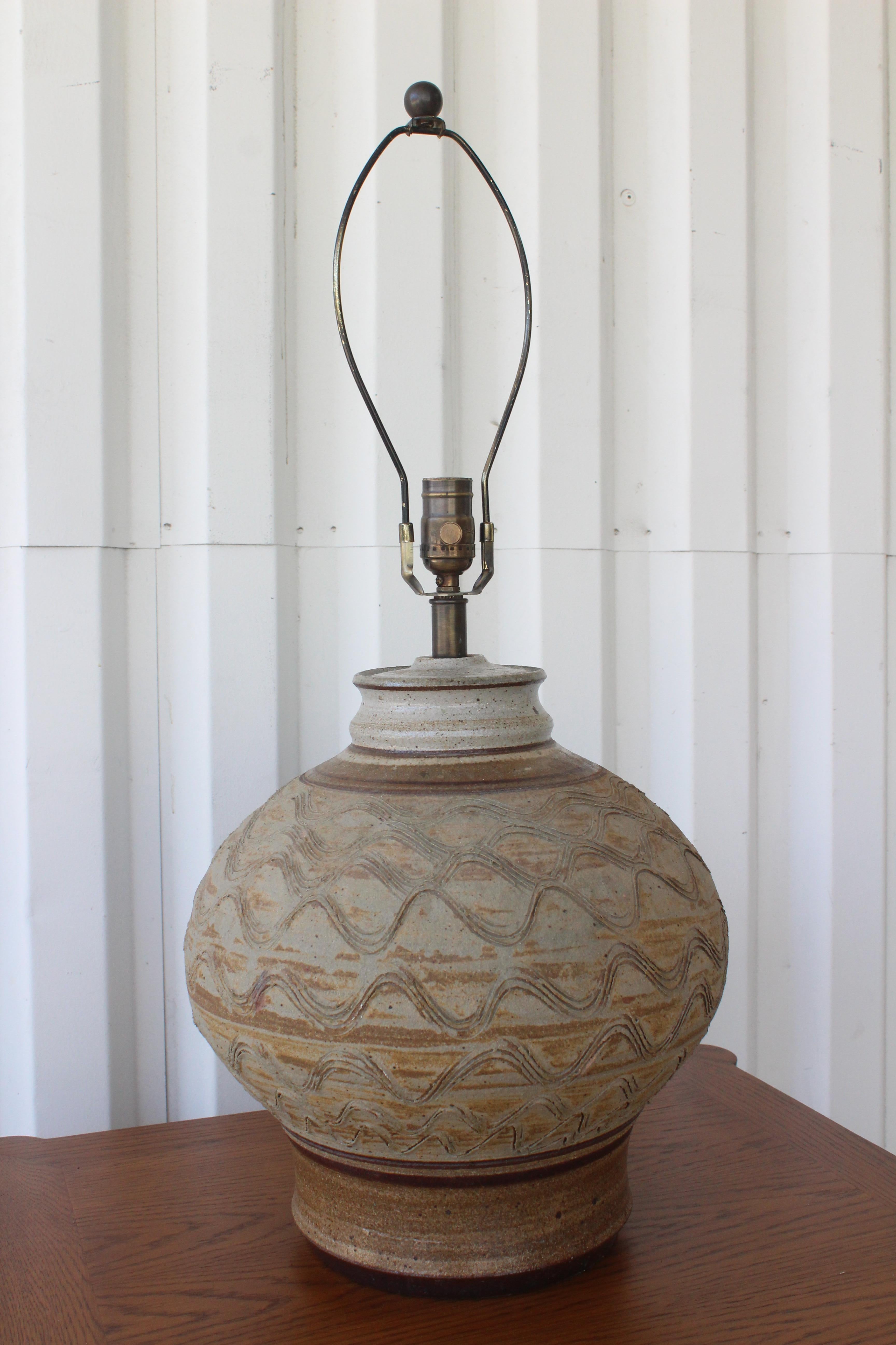 1960s Studio Stoneware Table Lamp 4