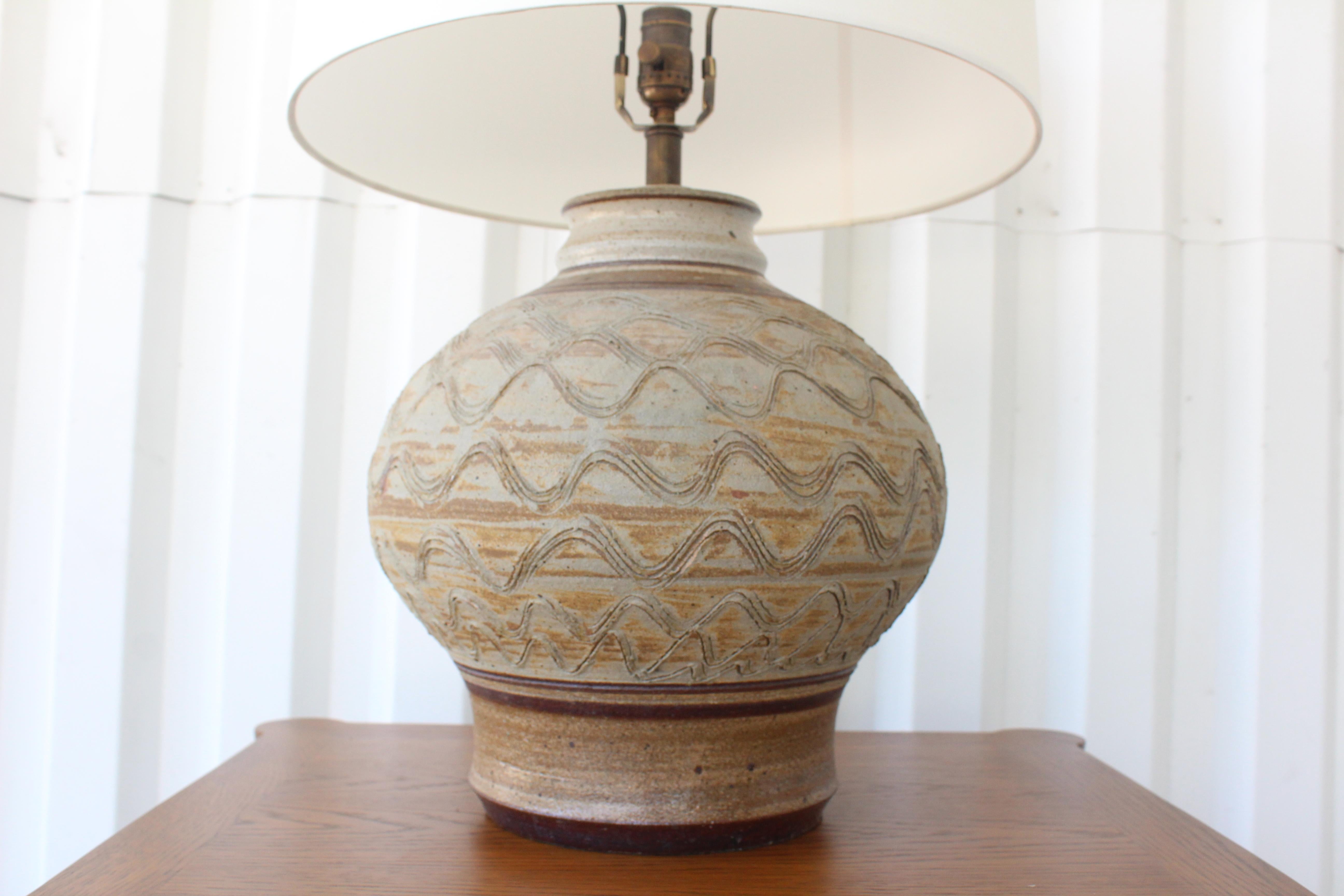 Mid-20th Century 1960s Studio Stoneware Table Lamp