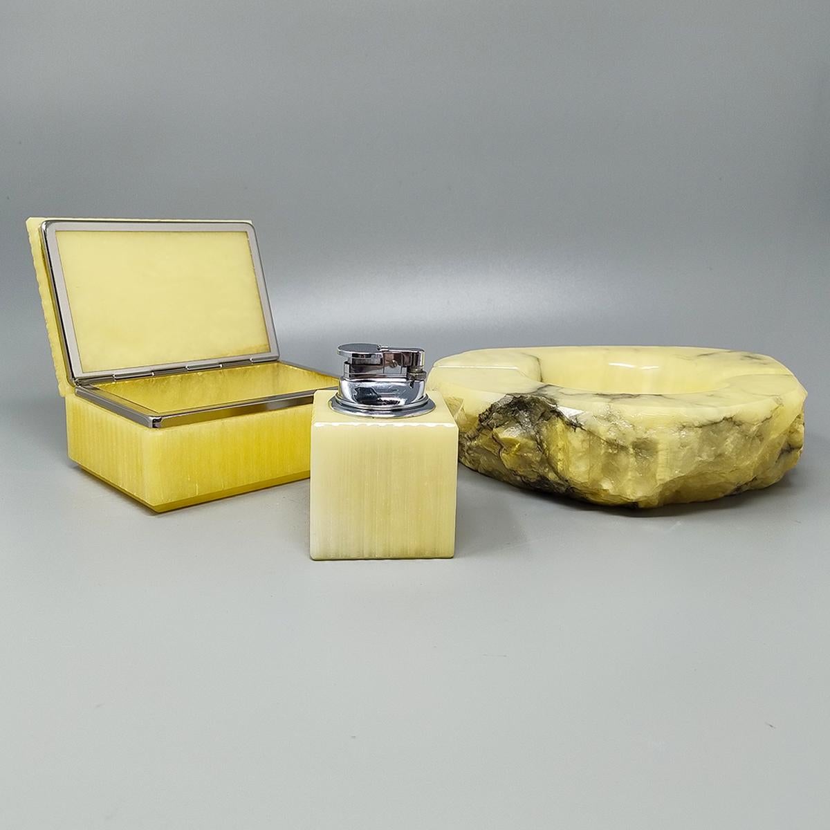 Mid-Century Modern 1960s, Stunning Alabaster Smoking Set by Romano Bianchi For Sale