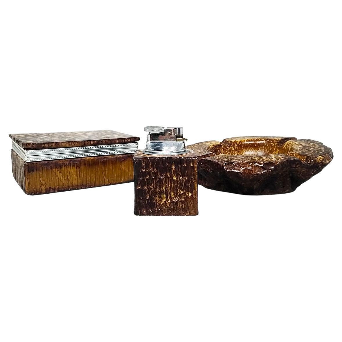 1960s, Stunning Alabaster Smoking Set by Romano Bianchi