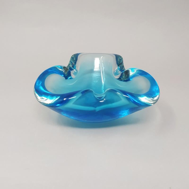 Mid-Century Modern 1960s Stunning Blue Bowl or Catchall by Flavio Poli For Sale